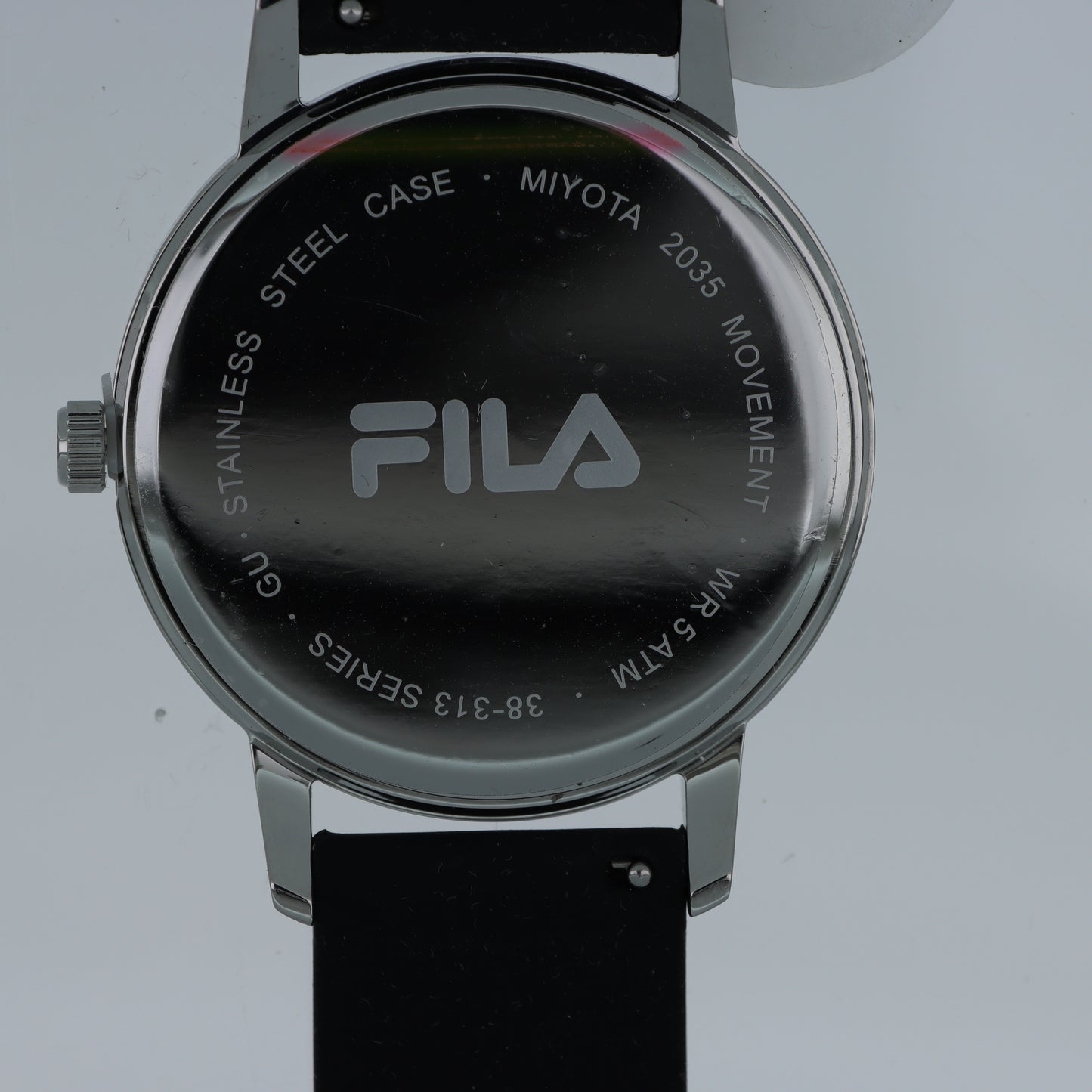 FILA Orologio Unisex – Logo Outline Quadrante Nero Cinturino Silicone