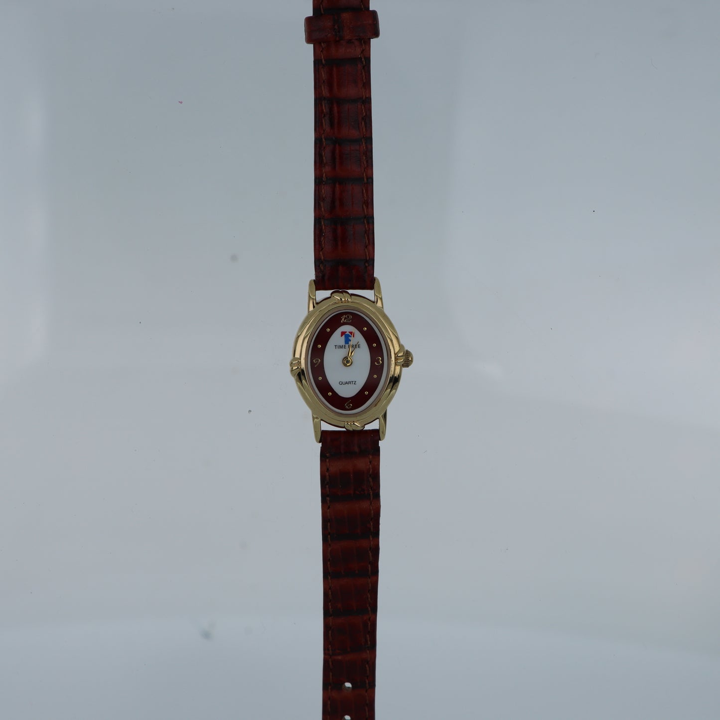 Time Free Orologio Donna – Cassa Ovale Gold Quadrante Bordeaux Cinturino Pelle