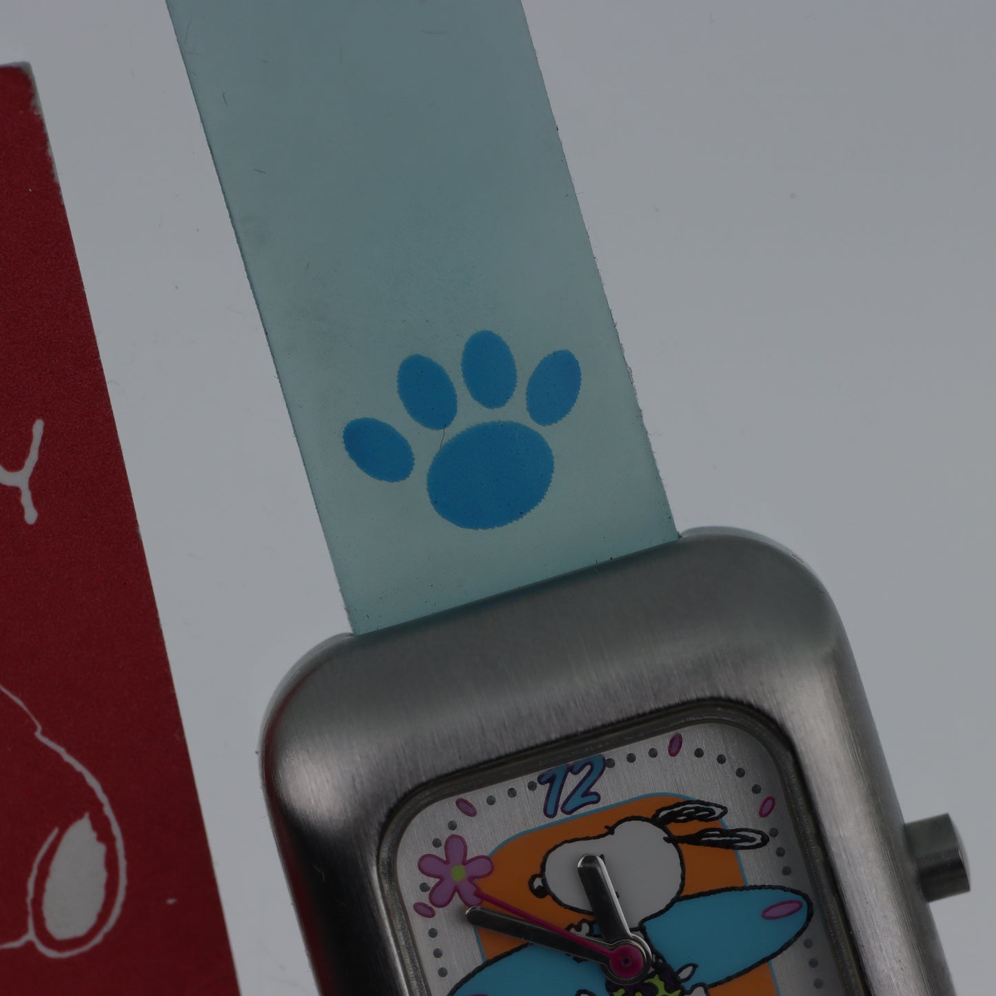 Peanuts Snoopy Orologio – Surfer Edition Cassa Squadrata Acciaio Cinturino Azzurro