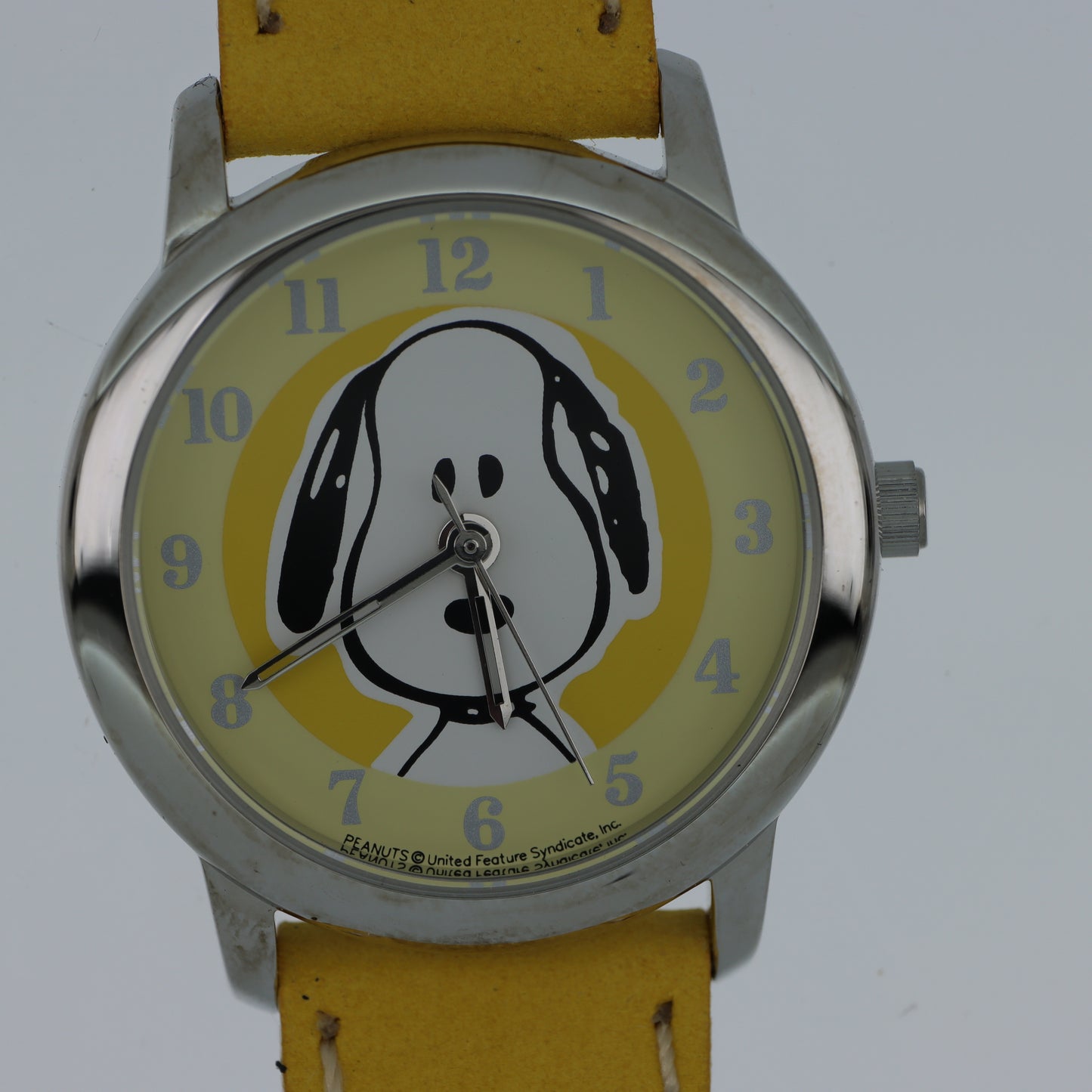Peanuts Snoopy Orologio – Face Edition Quadrante Giallo Cinturino Pelle