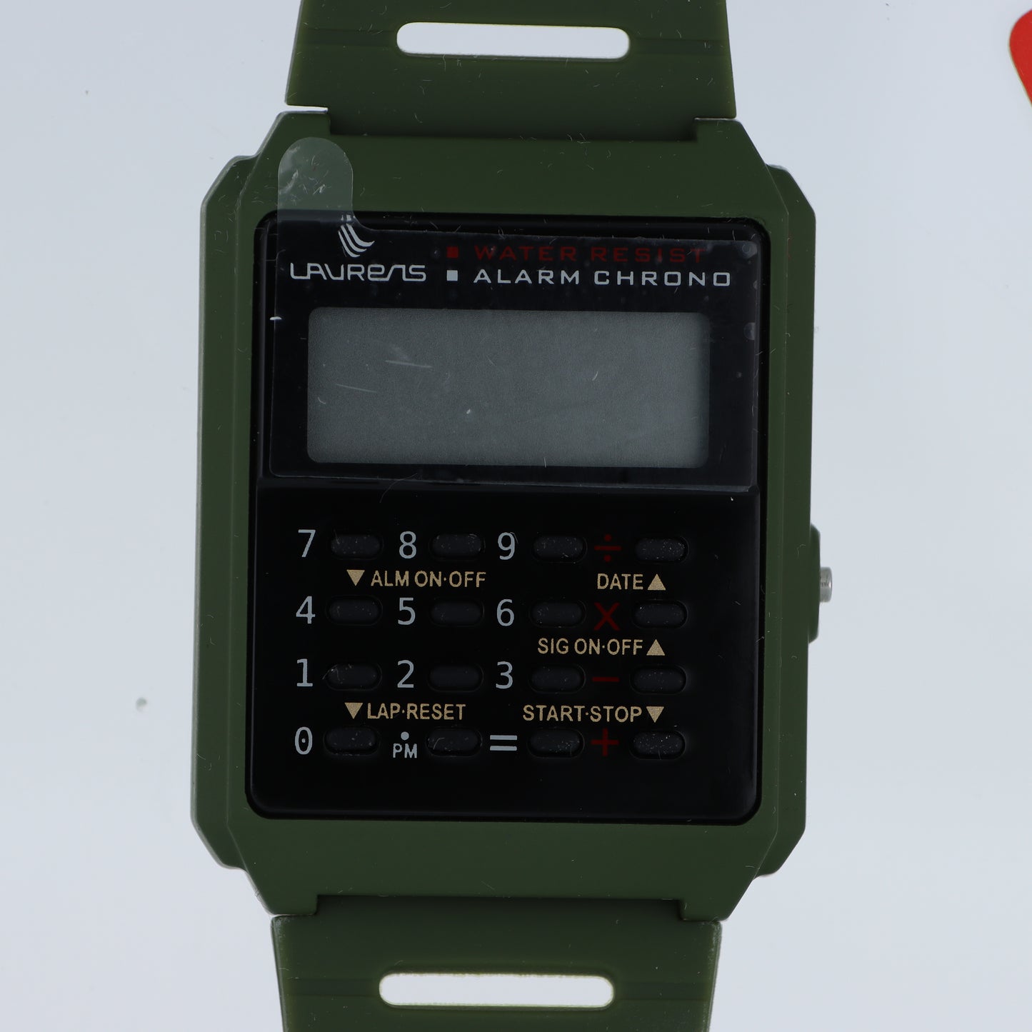 Laurens Orologio Digitale con Calcolatrice – Alarm Chrono Water Resist Verde Militare