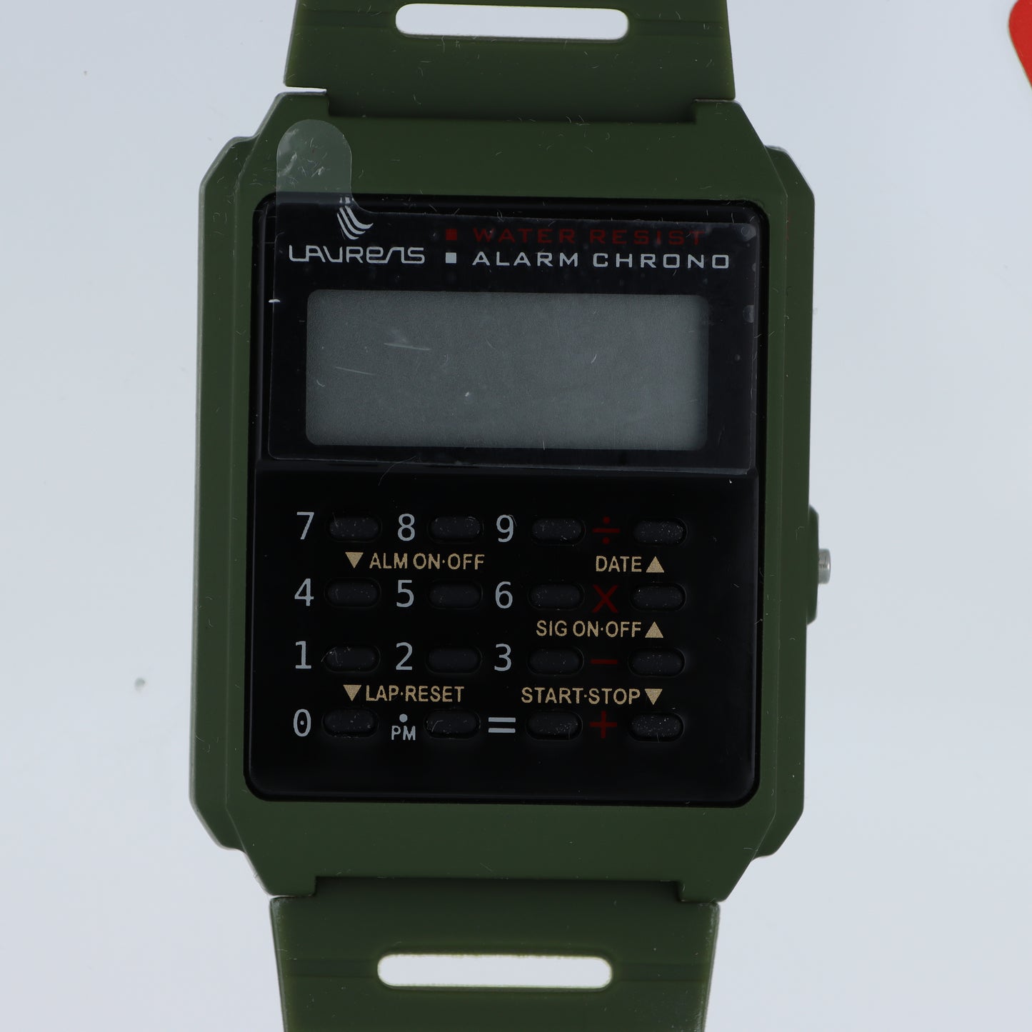 Laurens Orologio Digitale con Calcolatrice – Alarm Chrono Water Resist Verde Militare