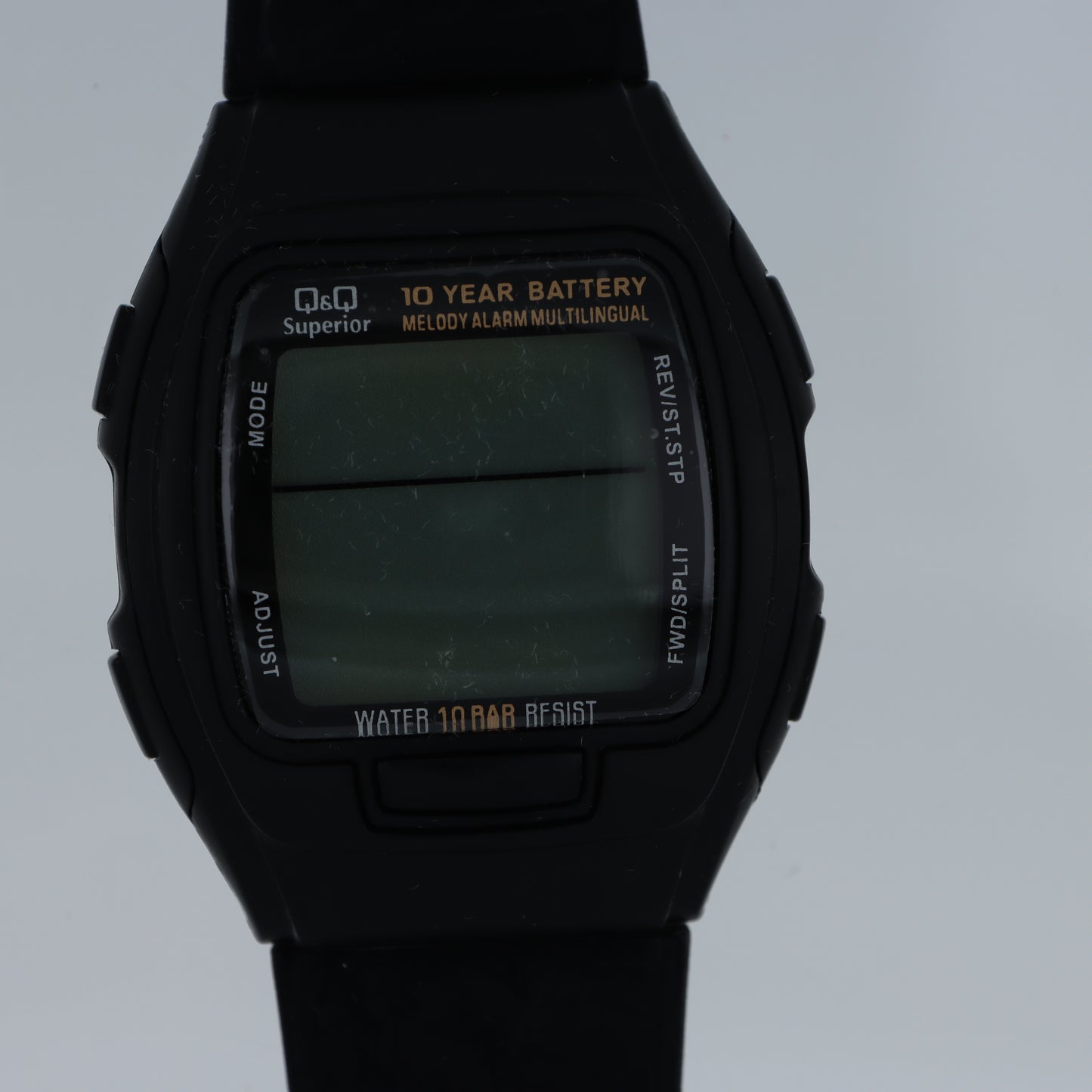 Q&Q Superior Orologio Digitale Uomo – Total Black Batteria 10 Anni Melody Alarm WR 10 Bar