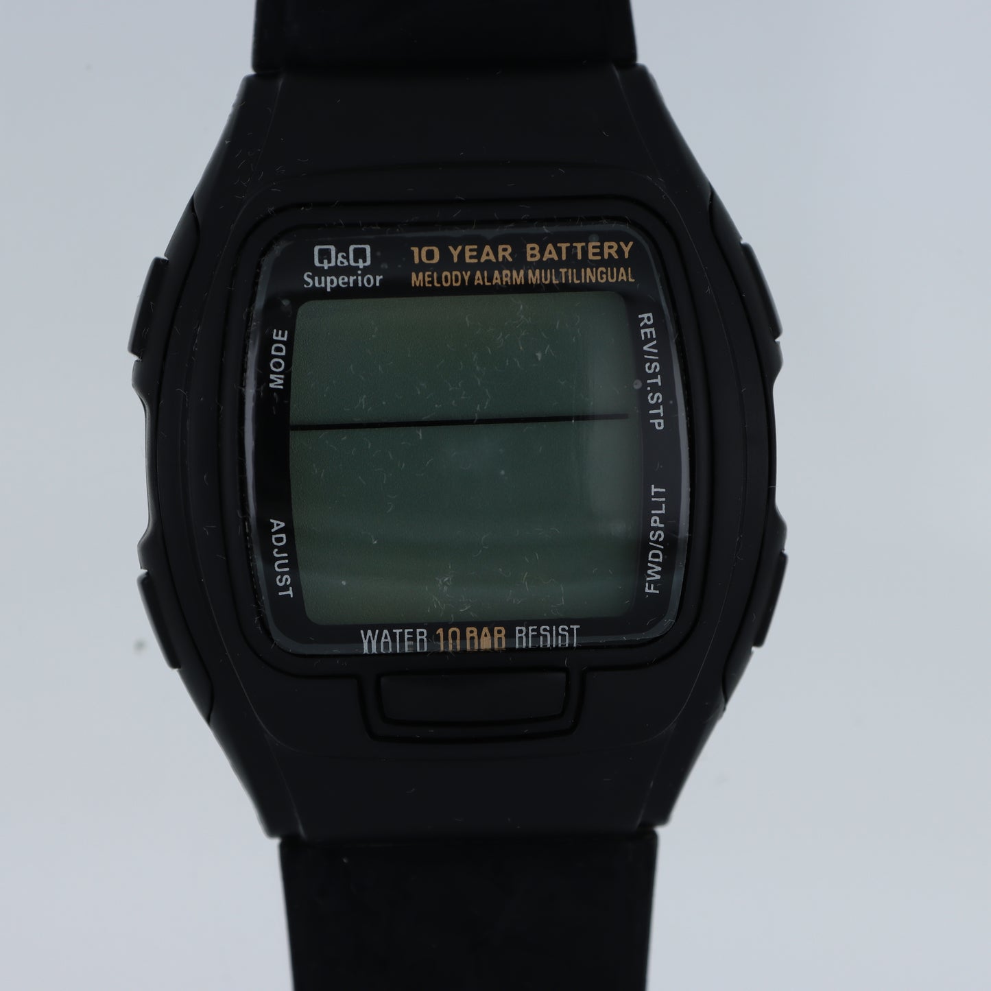 Q&Q Superior Orologio Digitale Uomo – Total Black Batteria 10 Anni Melody Alarm WR 10 Bar