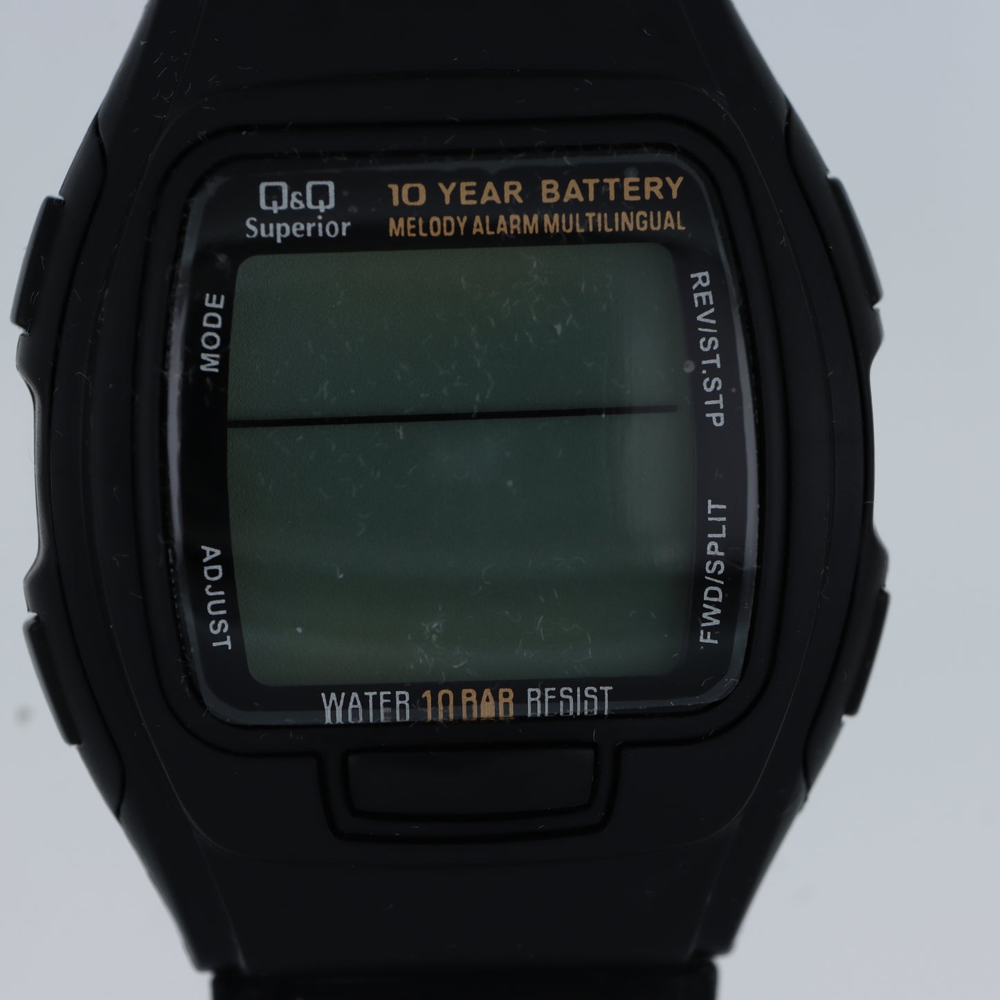 Q&Q Superior Orologio Digitale Uomo – Total Black Batteria 10 Anni Melody Alarm WR 10 Bar