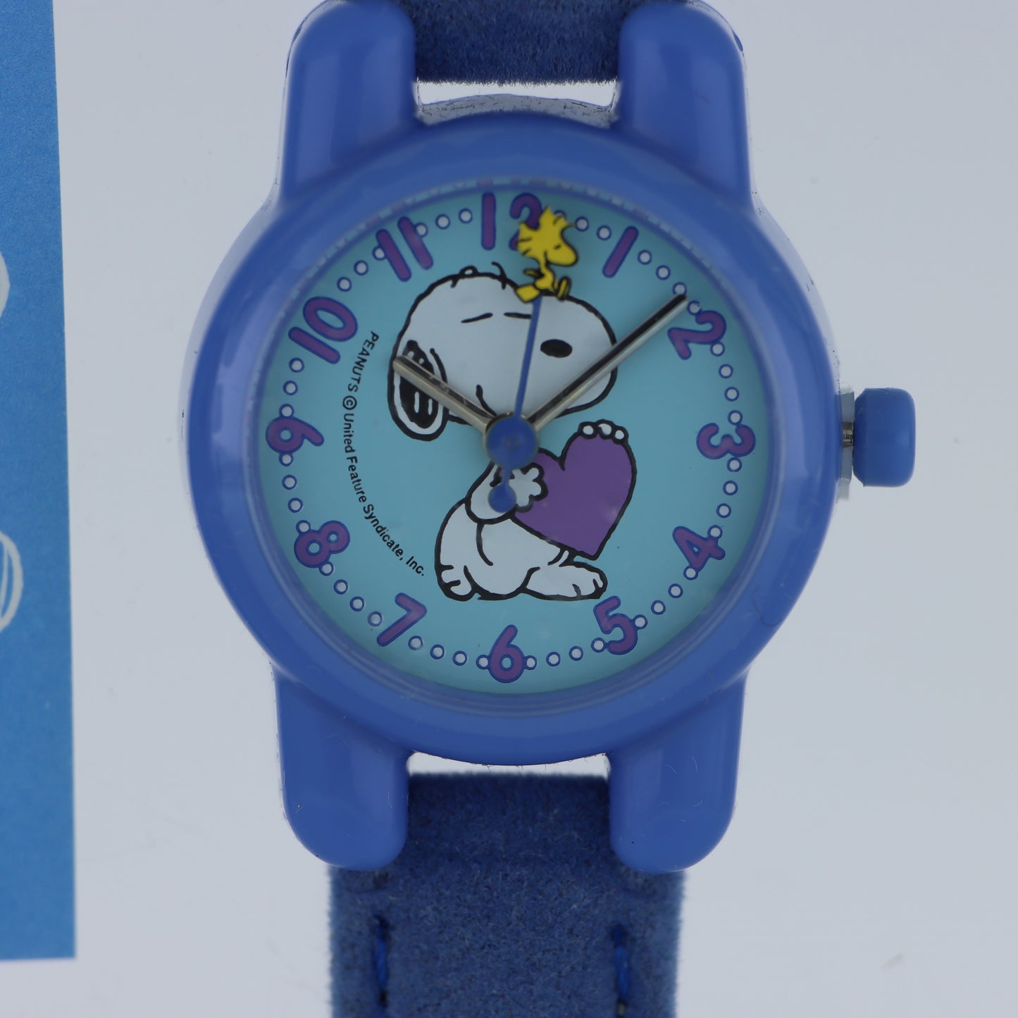 Peanuts Snoopy & Woodstock Orologio – Love Edition Quadrante Azzurro Cinturino Tessuto Blu