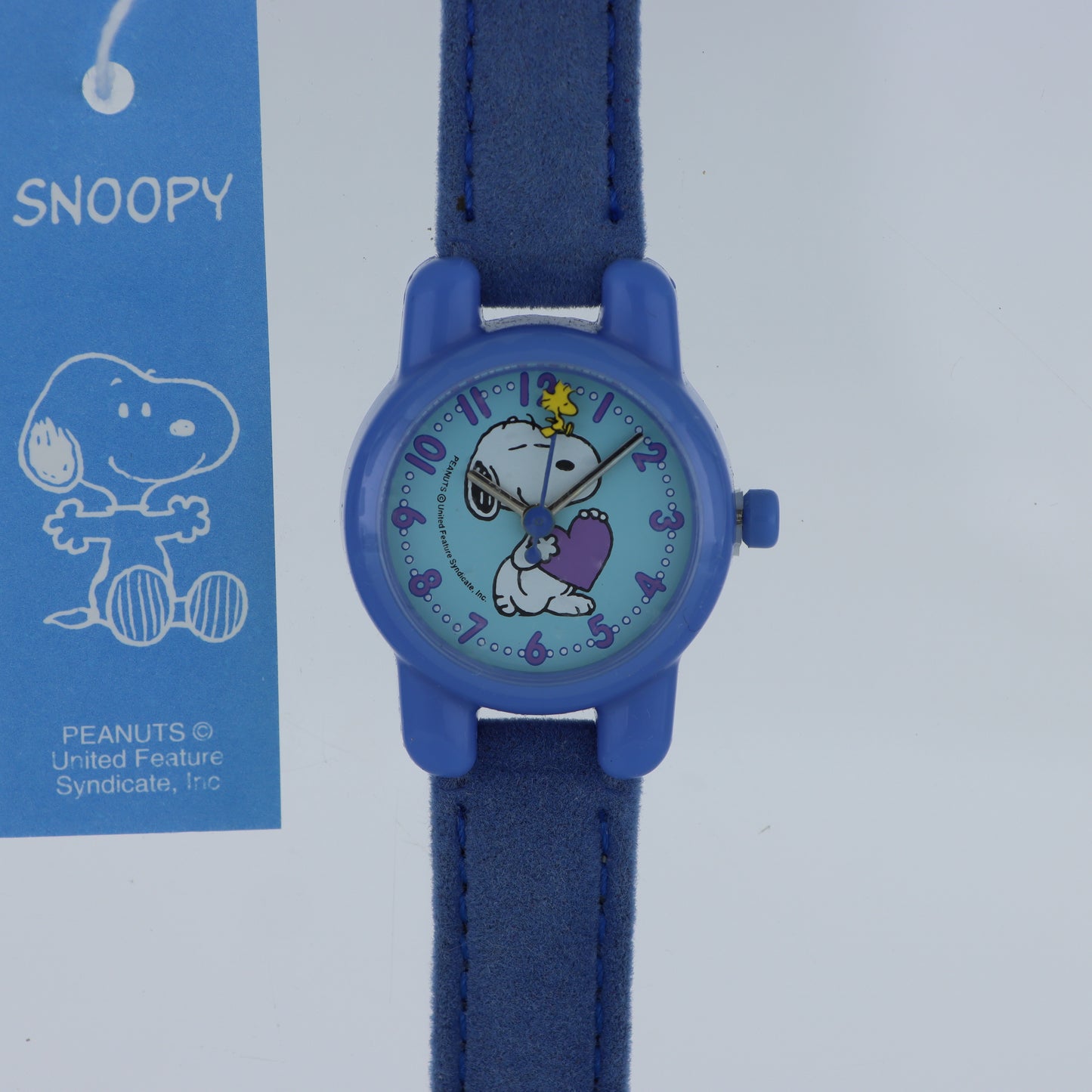 Peanuts Snoopy & Woodstock Orologio – Love Edition Quadrante Azzurro Cinturino Tessuto Blu