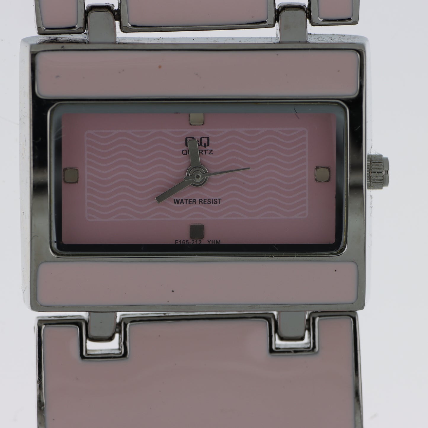 Q&Q Quartz Orologio Donna – Bracciale a Piastre Rosa Cassa Rettangolare Quadrante Rosa WR