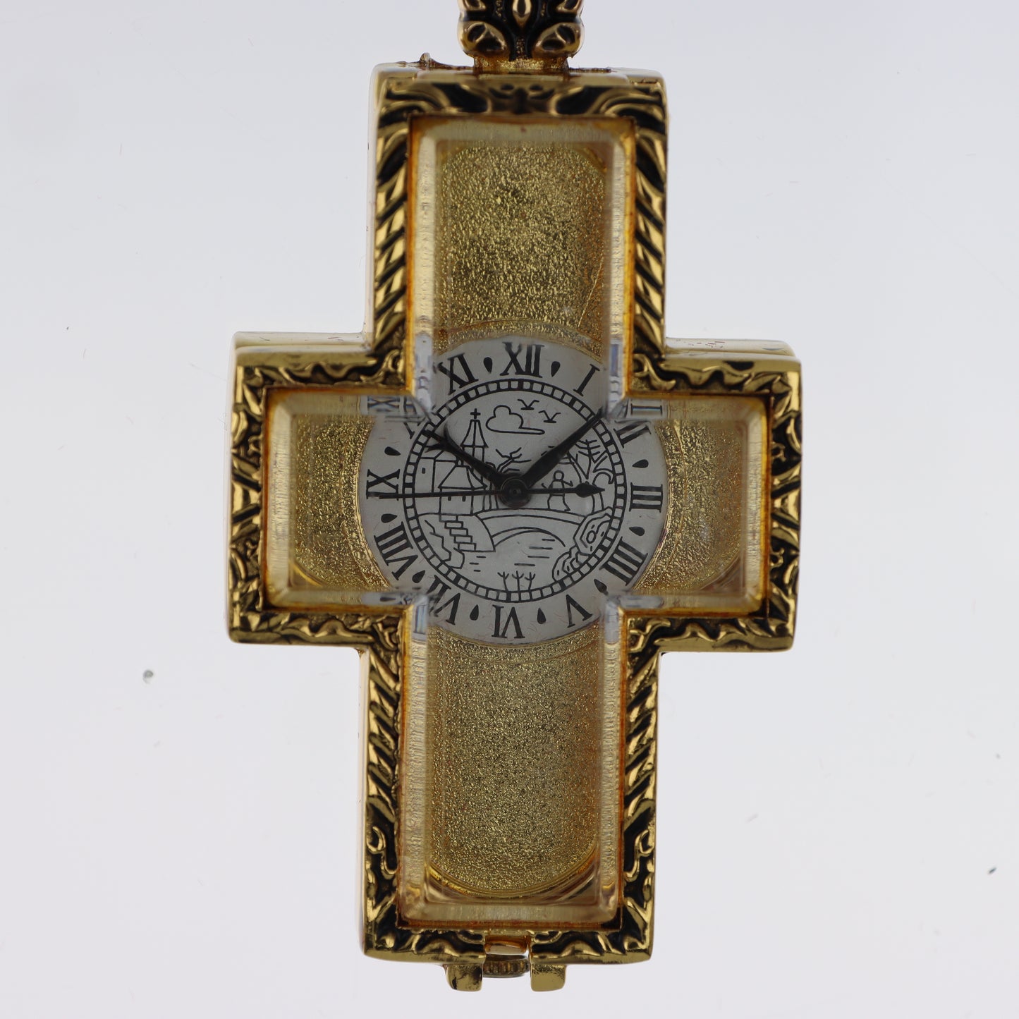 Orologio da Tasca a Croce – Dorato Barocco con Numeri Romani