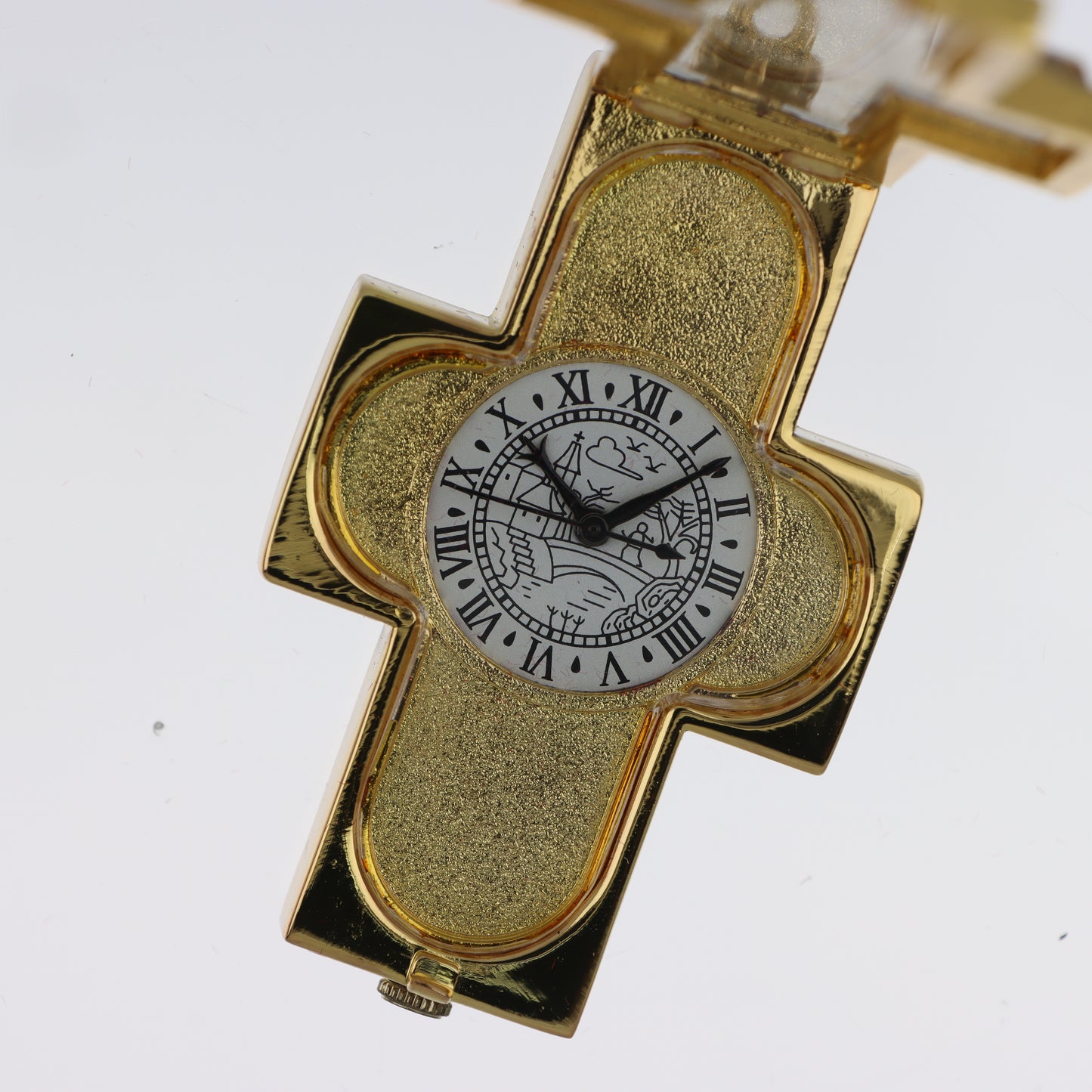 Orologio da Tasca a Croce – Dorato Barocco con Numeri Romani