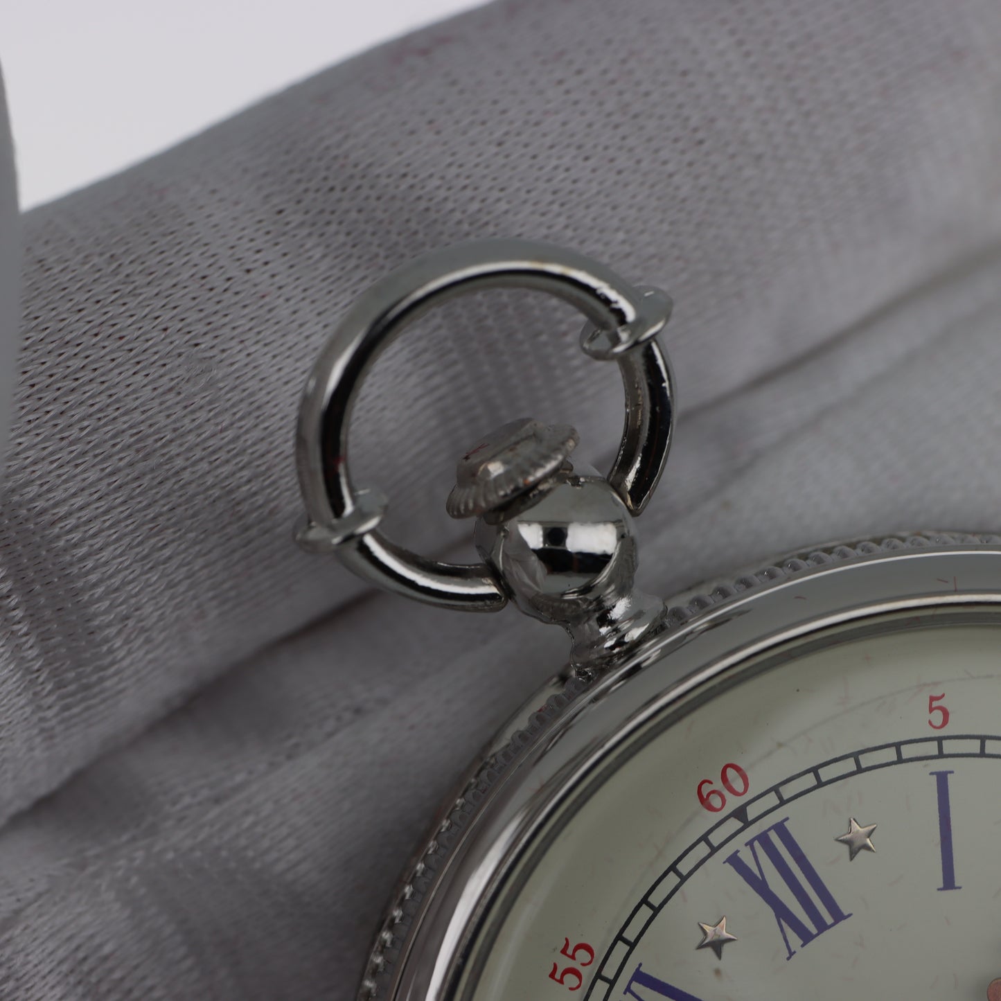 Orologio da Tasca Open-Face – Argentato Numeri Romani Blu e Stelle