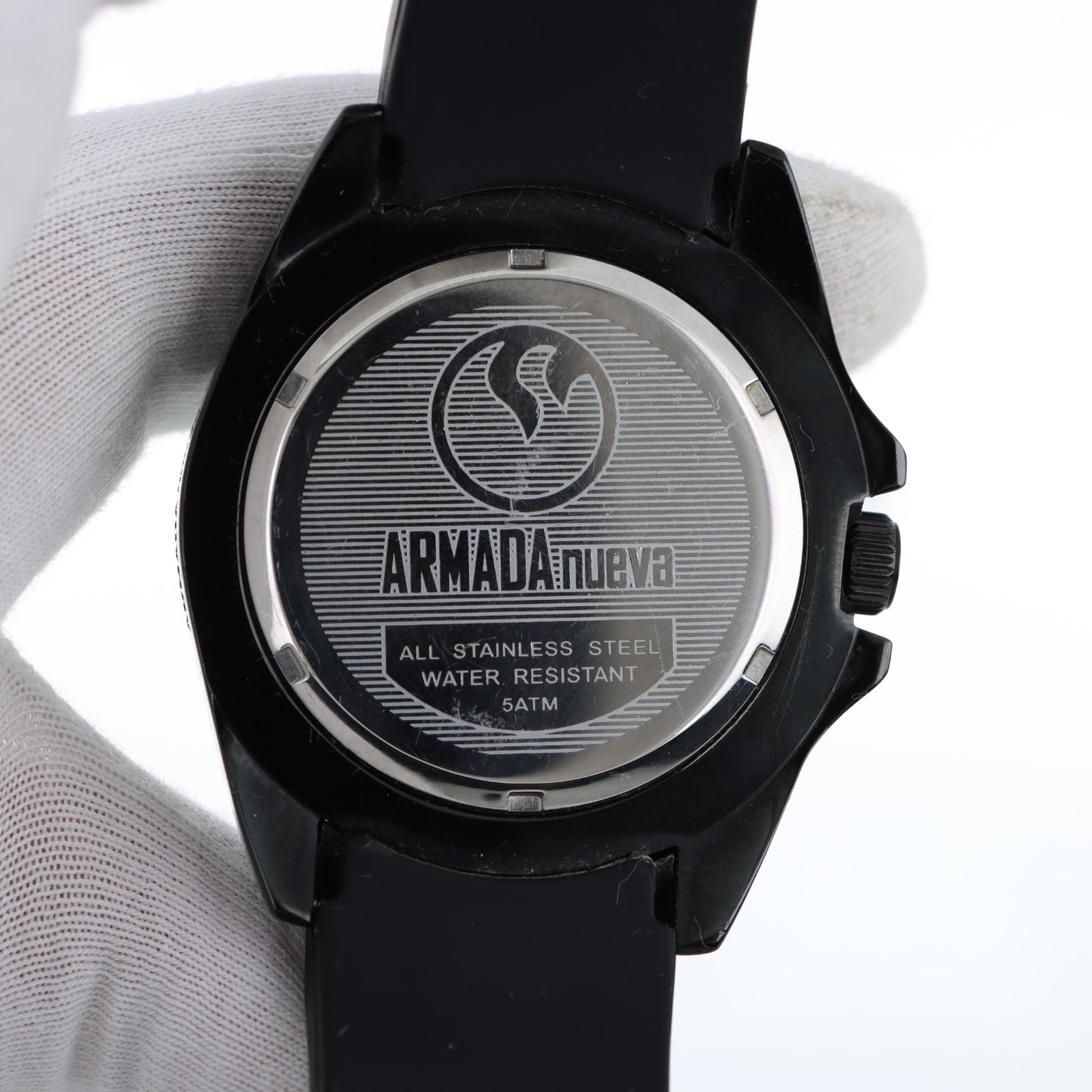 Armada Nueva – Orologio Sport Total Black Quadrante Rosso Bezel 24H Water Resistant 5ATM con Data