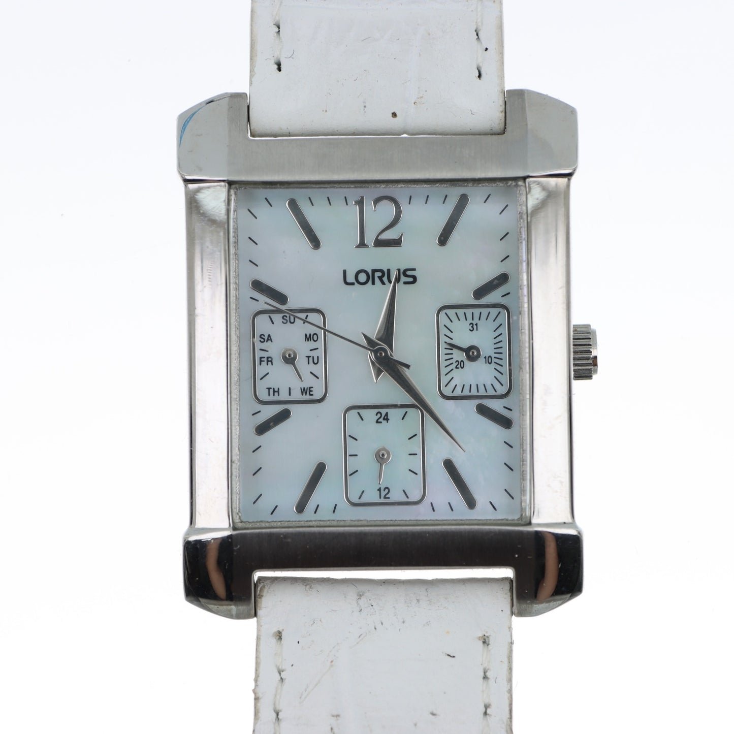 Lorus — Orologio Donna Multifunzione Madreperla Cinturino Bianco
