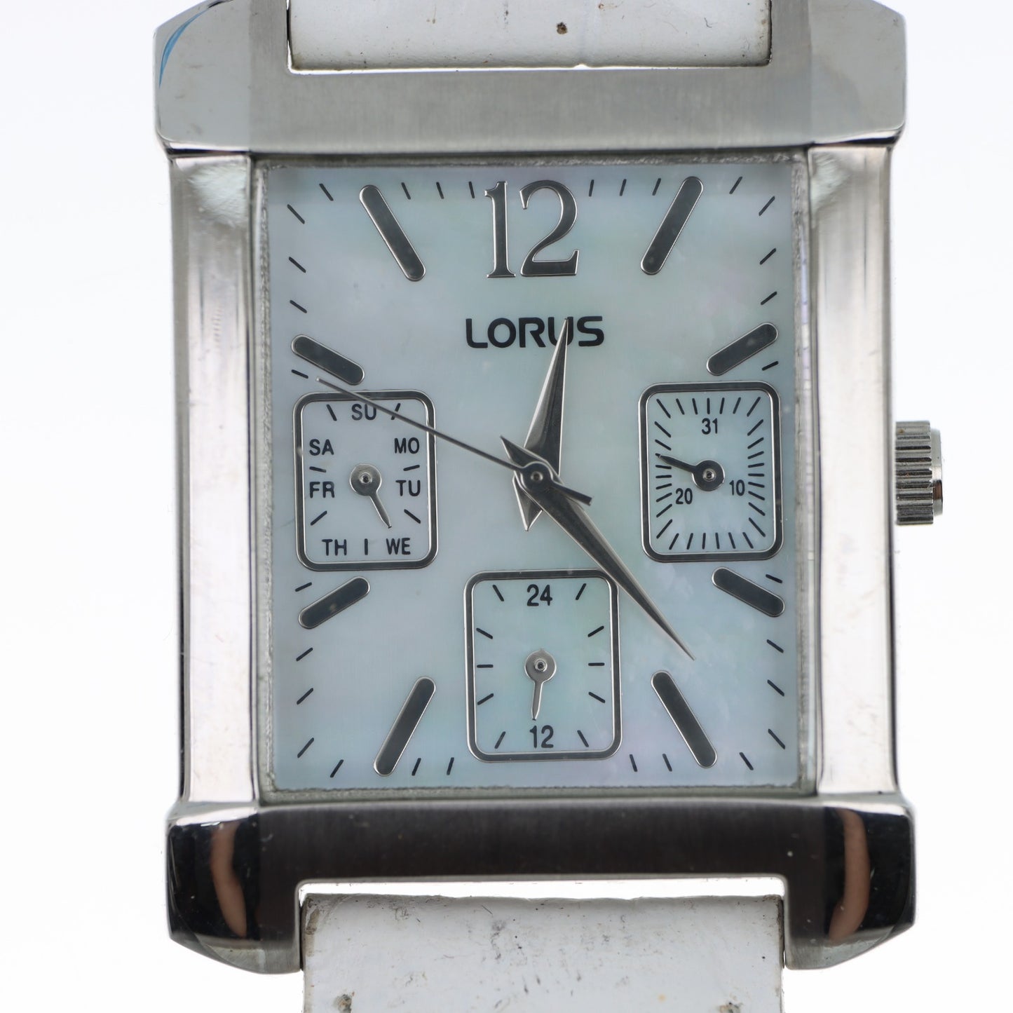 Lorus — Orologio Donna Multifunzione Madreperla Cinturino Bianco