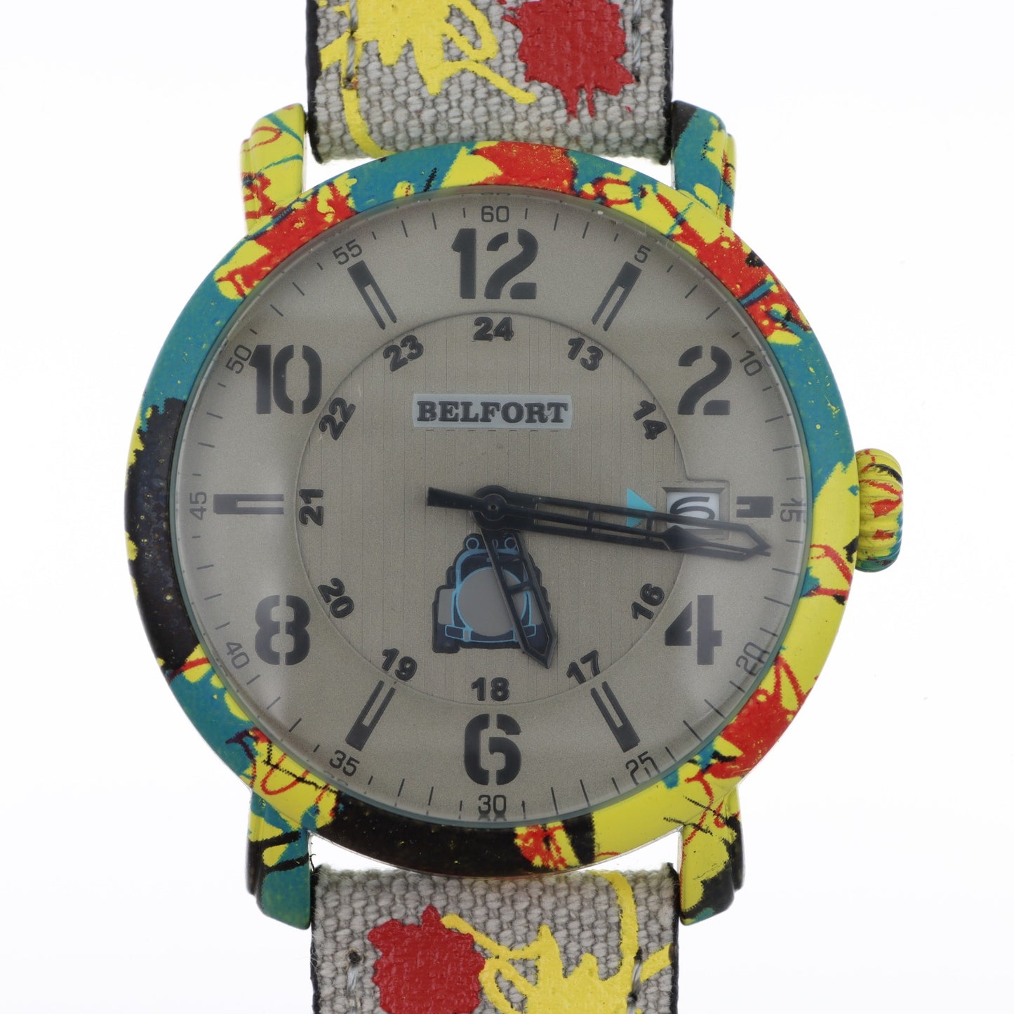 Belfort Art Edition – Orologio Uomo GMT Quadrante Sabbia con Cinturino Canvas Grigio Street Art