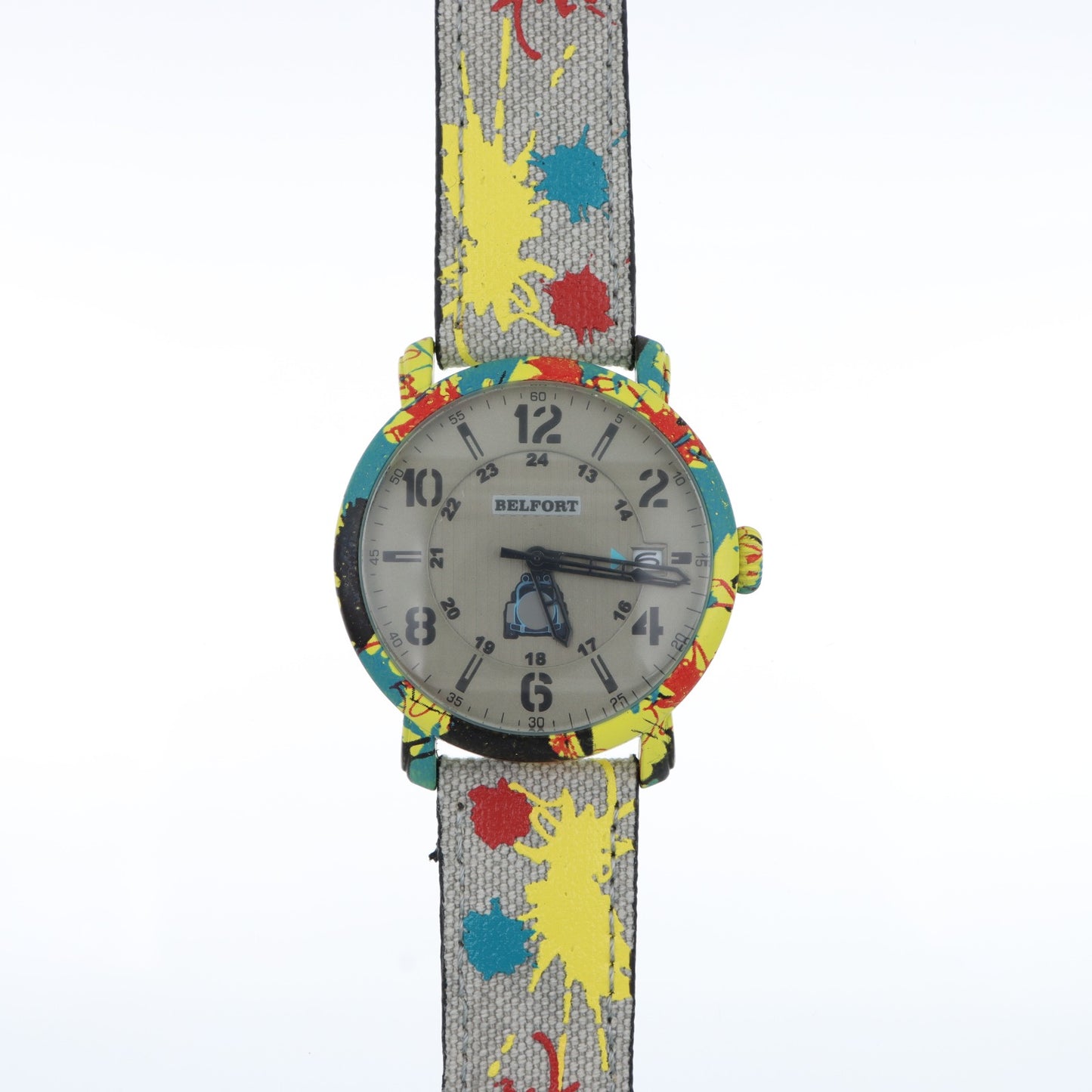 Belfort Art Edition – Orologio Uomo GMT Quadrante Sabbia con Cinturino Canvas Grigio Street Art