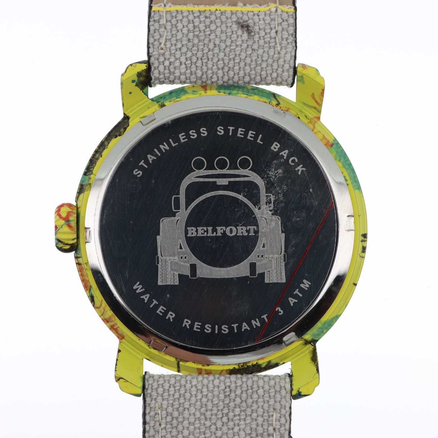Belfort Art Edition – Orologio Uomo GMT Quadrante Sabbia con Cinturino Canvas Grigio Street Art