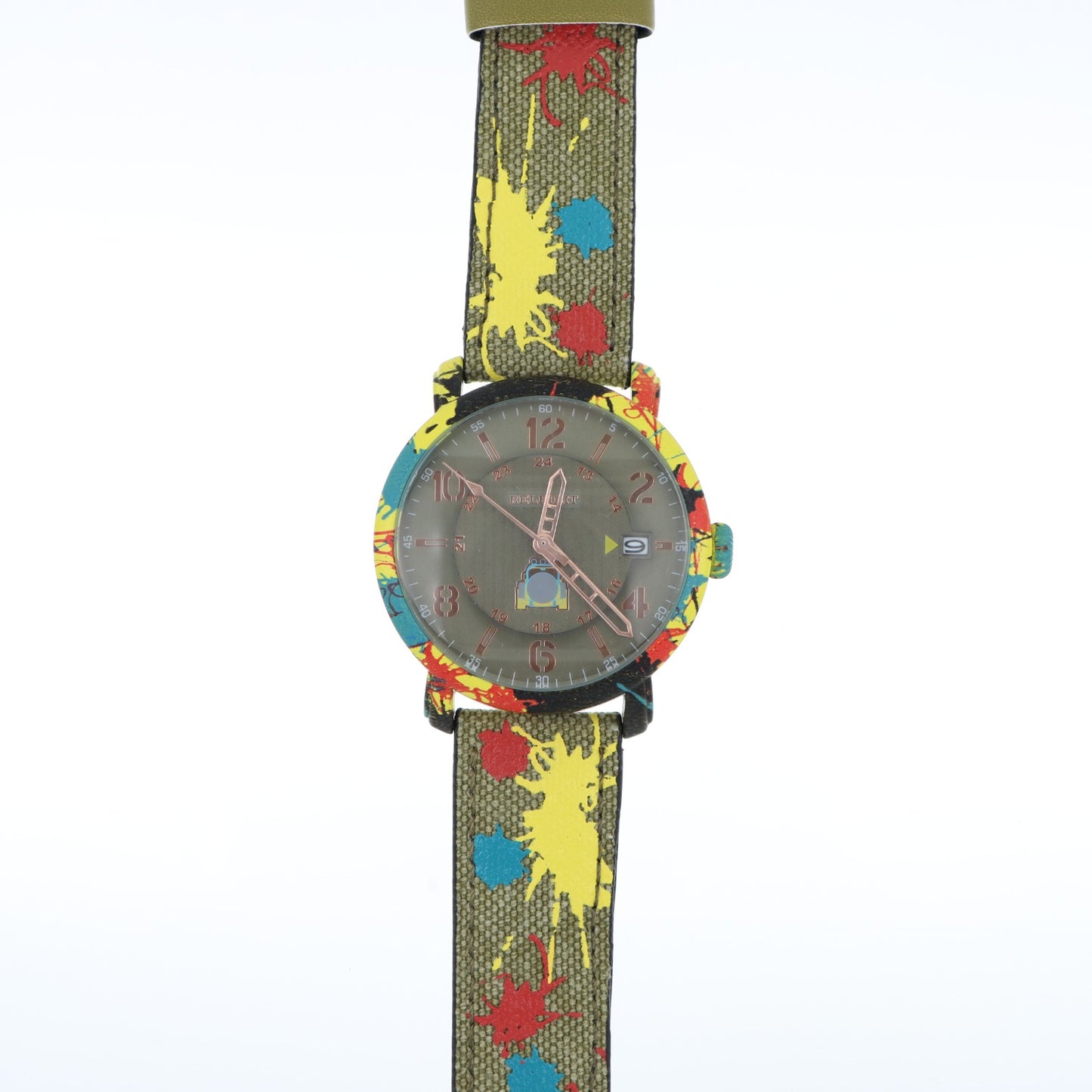 Belfort Art Edition – Orologio Uomo GMT Verde Militare con Cinturino Canvas Street Art