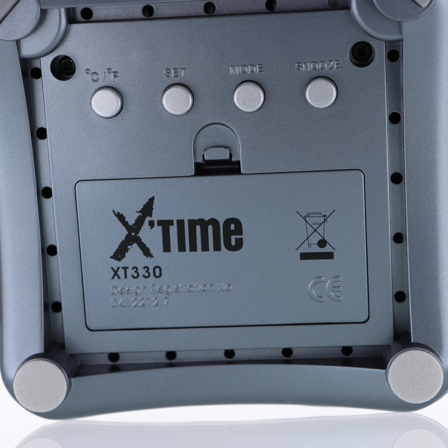 XTime Sveglia Design Piramide con Display LCD Circolare – Grigio Antracite
