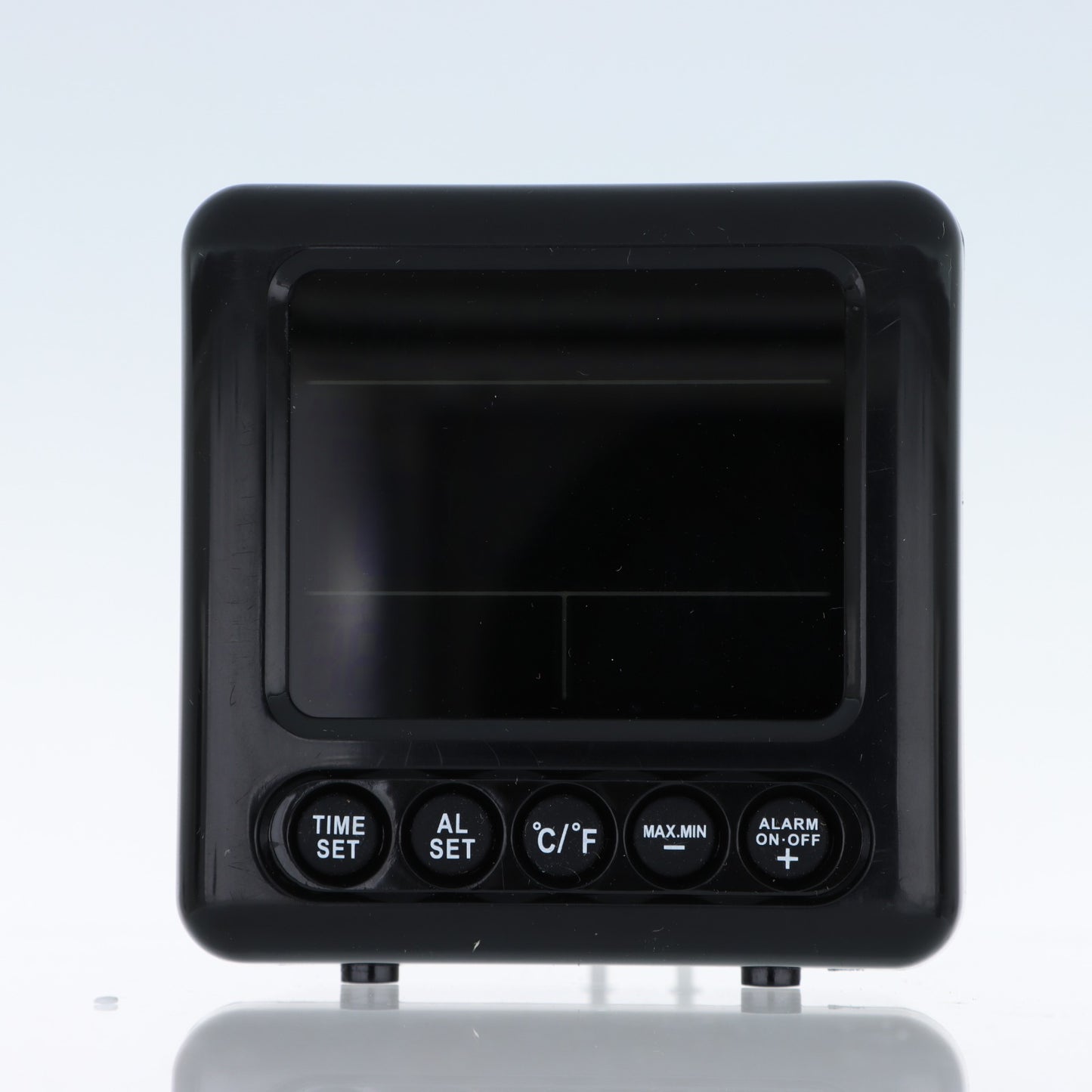 XTime Sveglia Digitale con Termometro Max/Min – Display LCD Grande, Design Nero Lucido