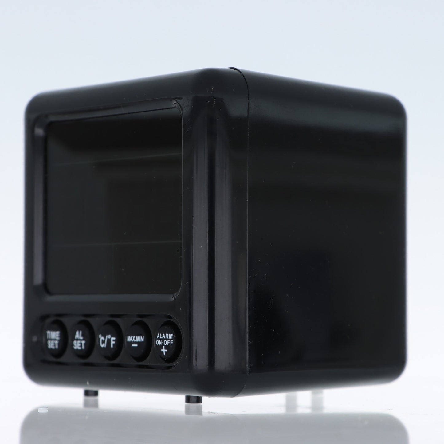 XTime Sveglia Digitale con Termometro Max/Min – Display LCD Grande, Design Nero Lucido