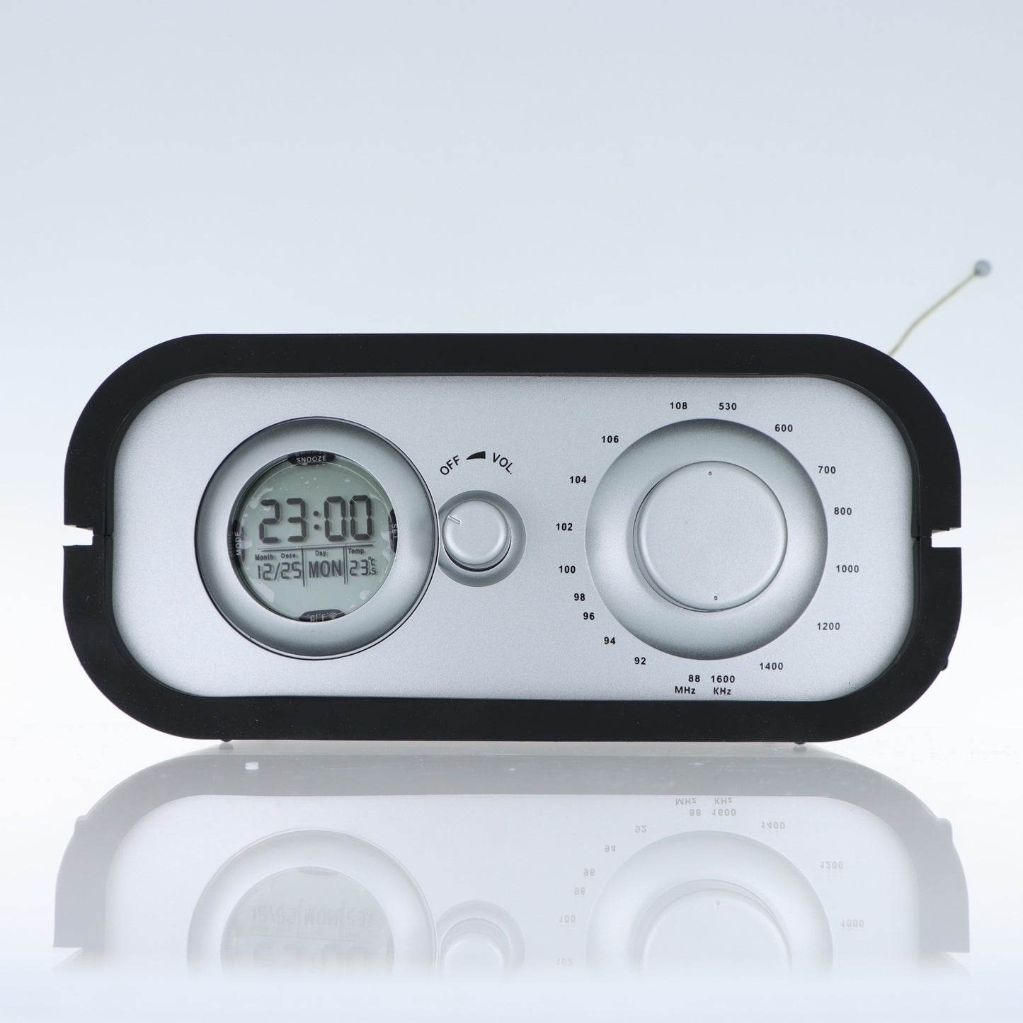 Radio Sveglia Digitale Retrò – FM/AM con Termometro e Display LCD