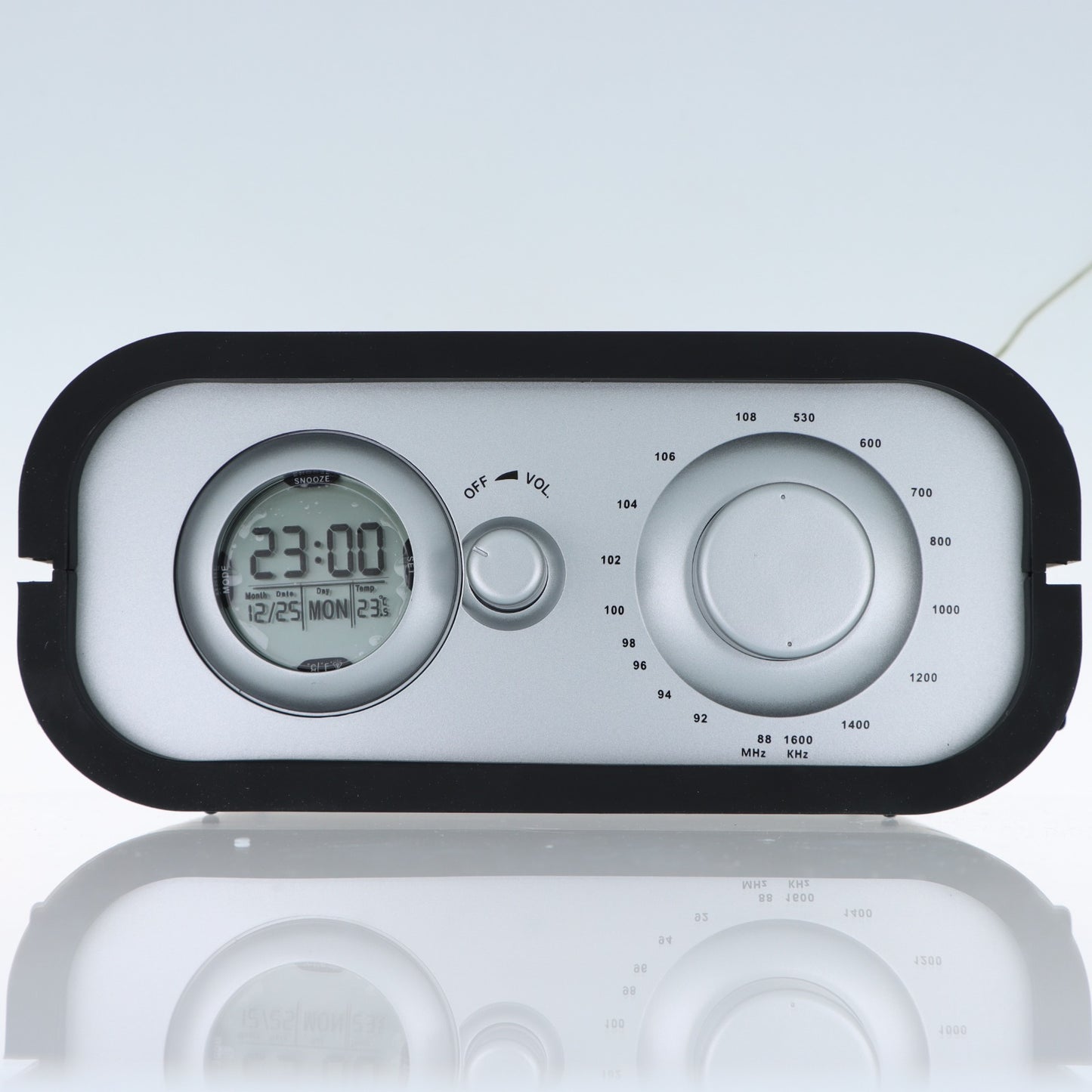 Radio Sveglia Digitale Retrò – FM/AM con Termometro e Display LCD