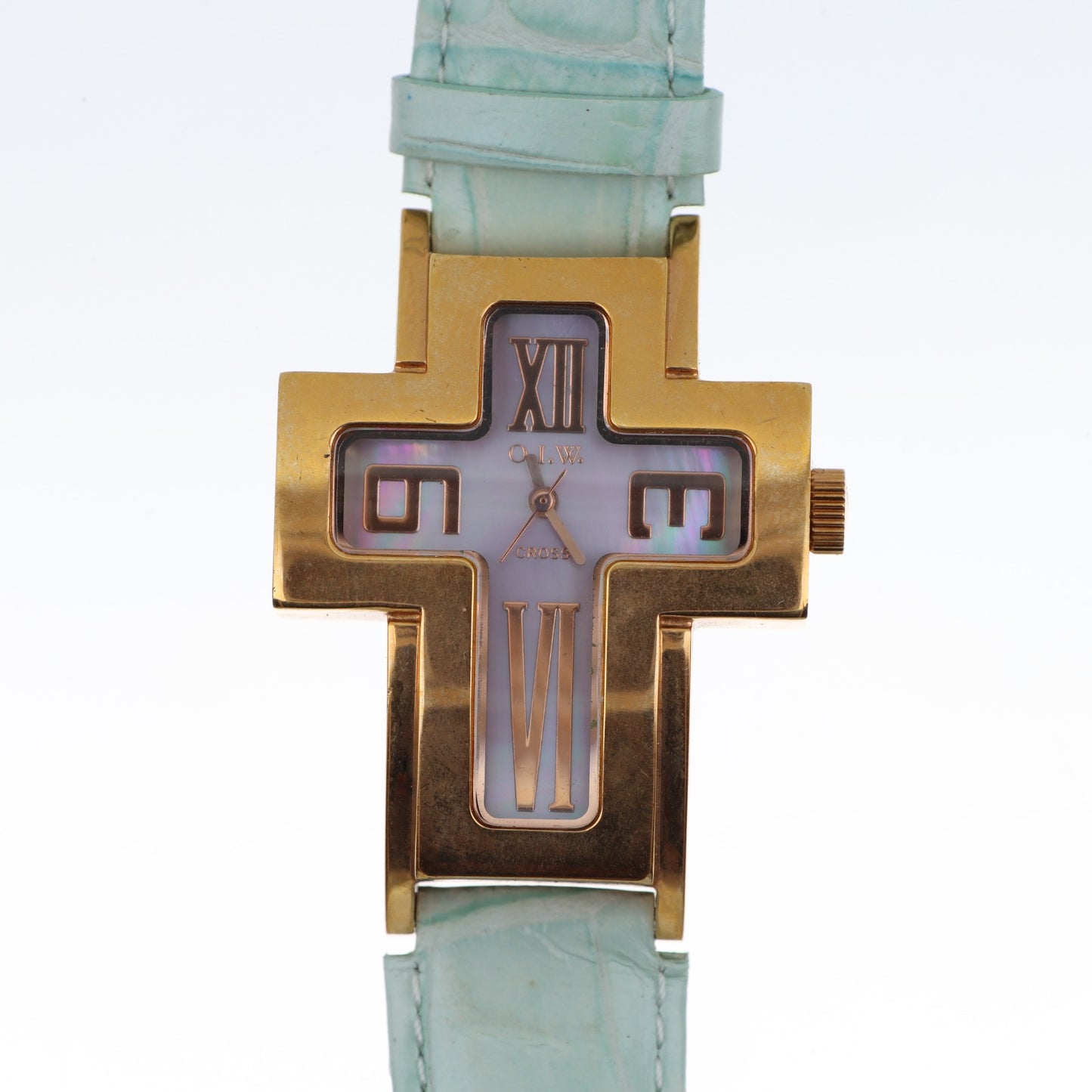 O.I.W. Cross Gold — Orologio Donna Cassa a Croce Dorata Madreperla