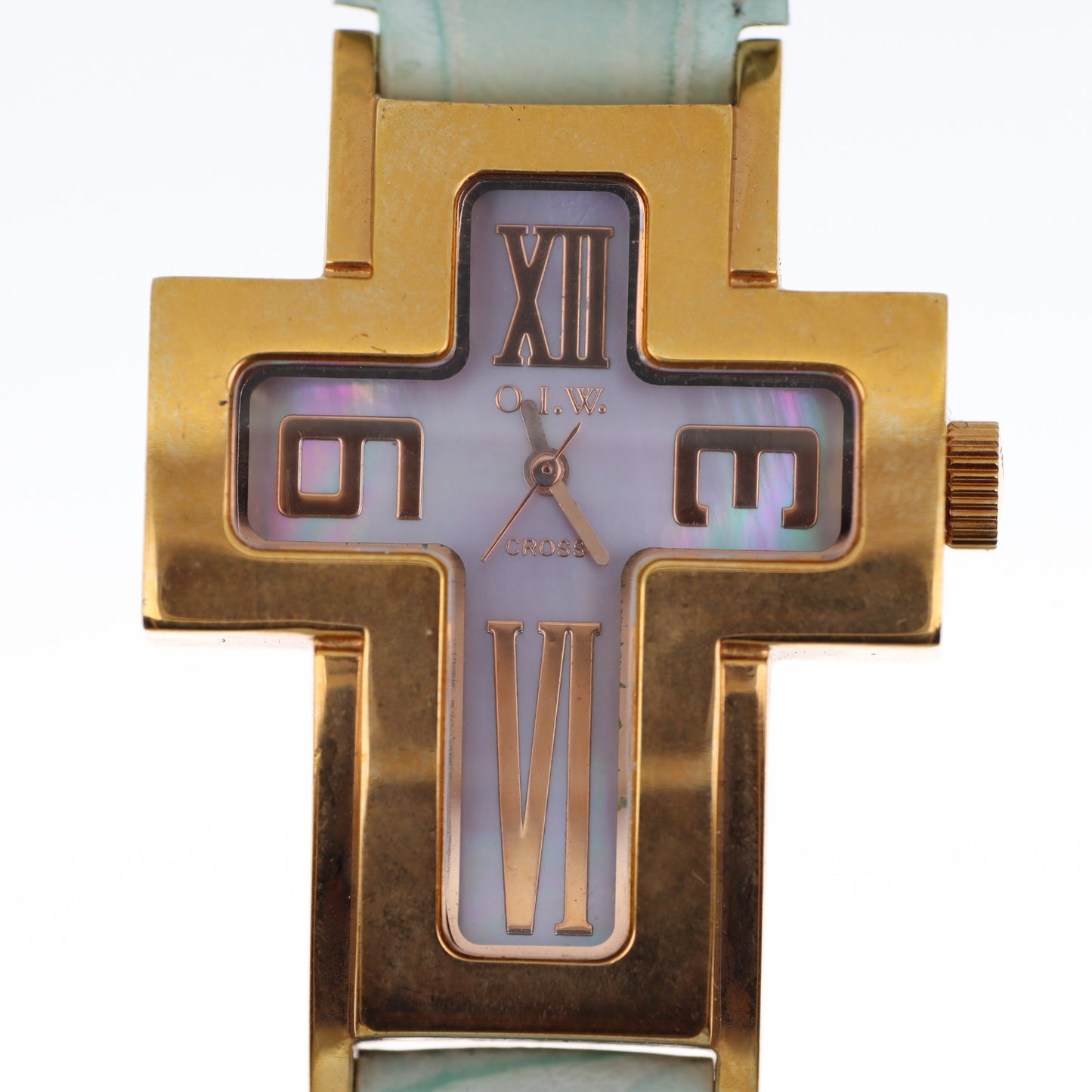 O.I.W. Cross Gold — Orologio Donna Cassa a Croce Dorata Madreperla