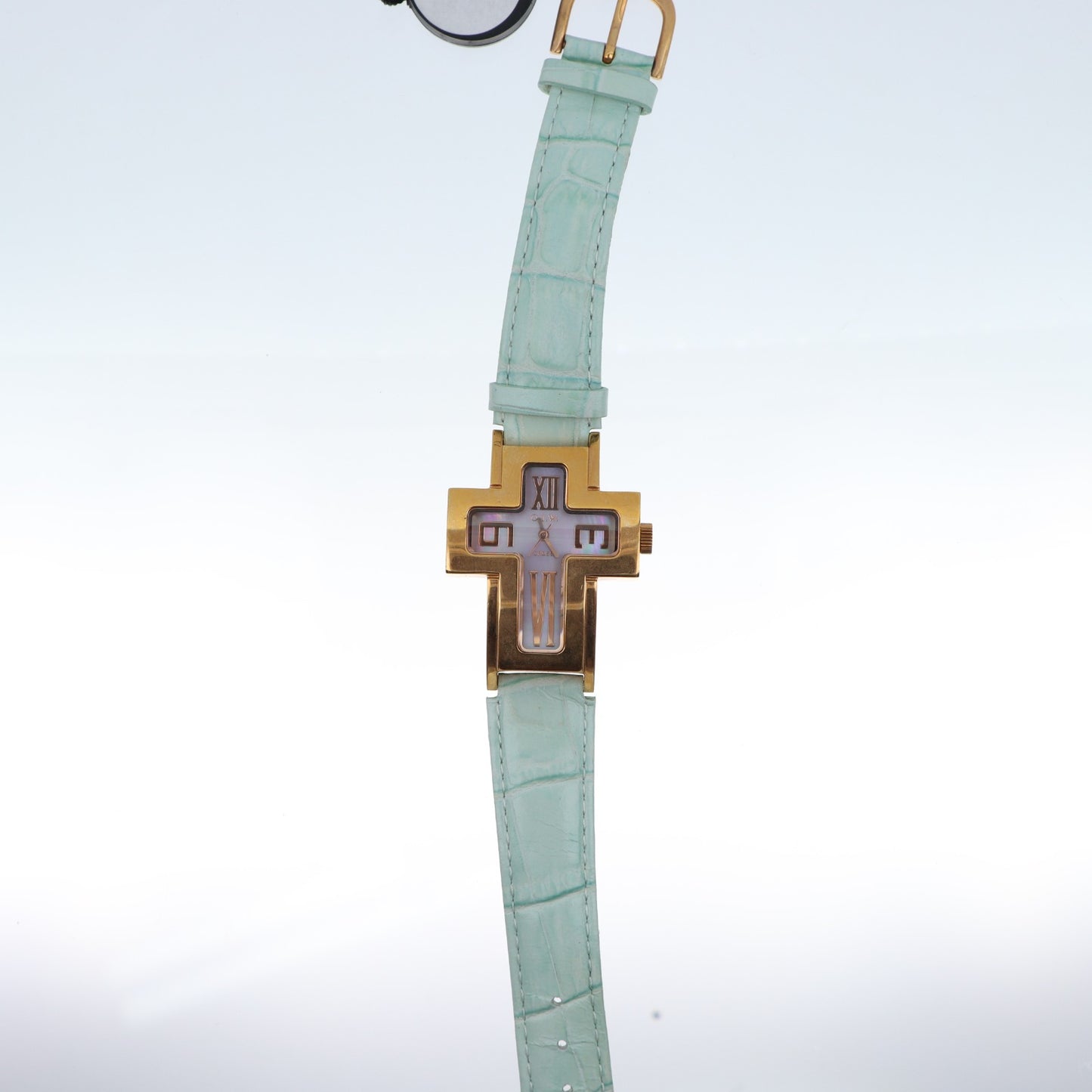 O.I.W. Cross Gold — Orologio Donna Cassa a Croce Dorata Madreperla