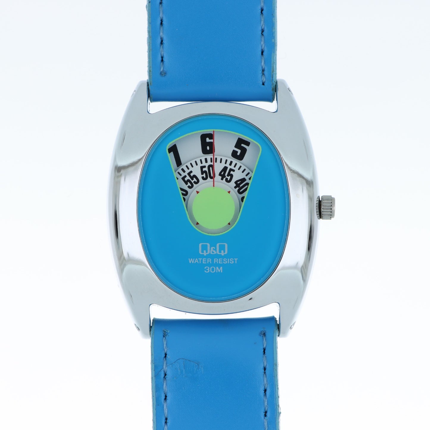 Q&Q Water Resist 30M — Orologio Display a Settore Blu e Giallo