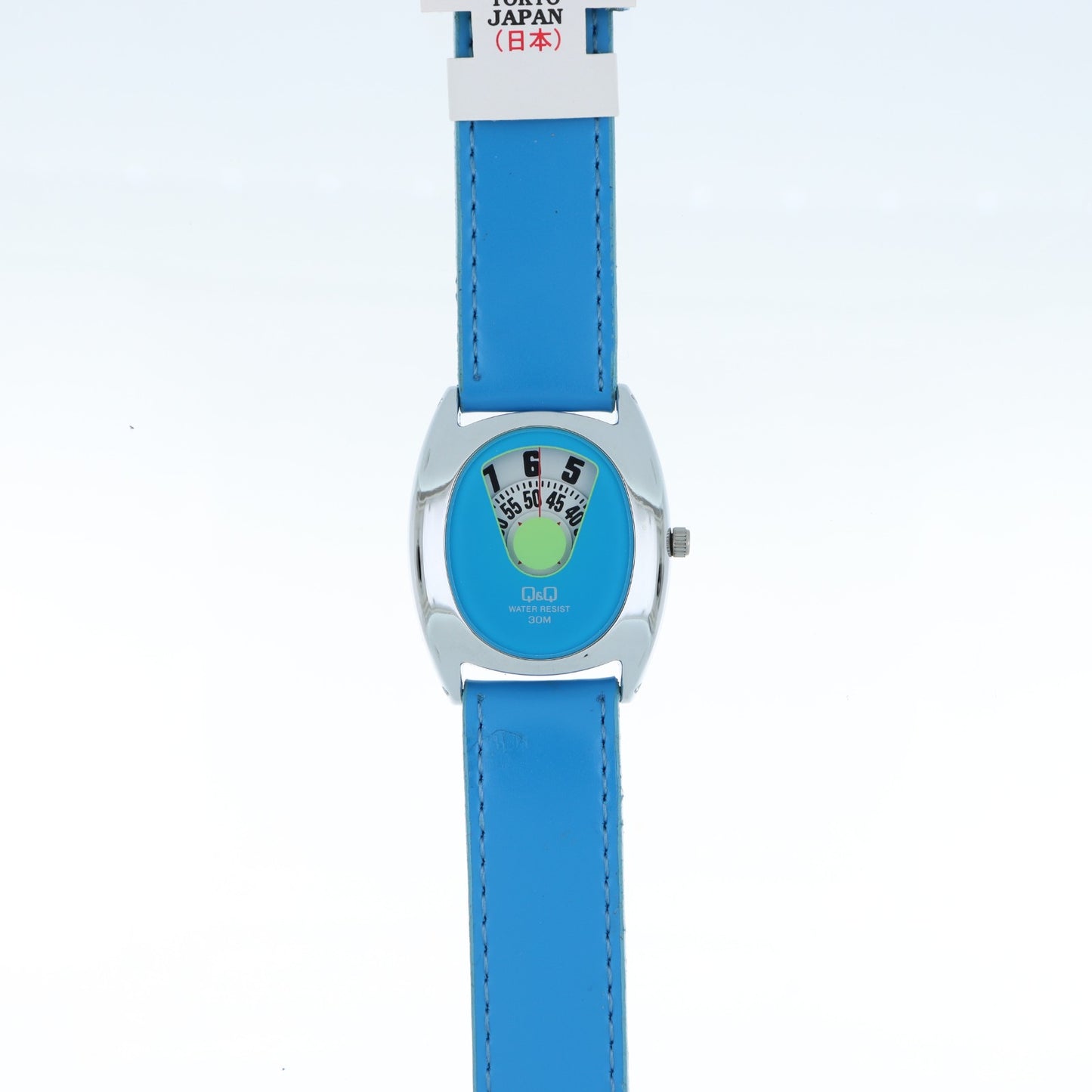 Q&Q Water Resist 30M — Orologio Display a Settore Blu e Giallo