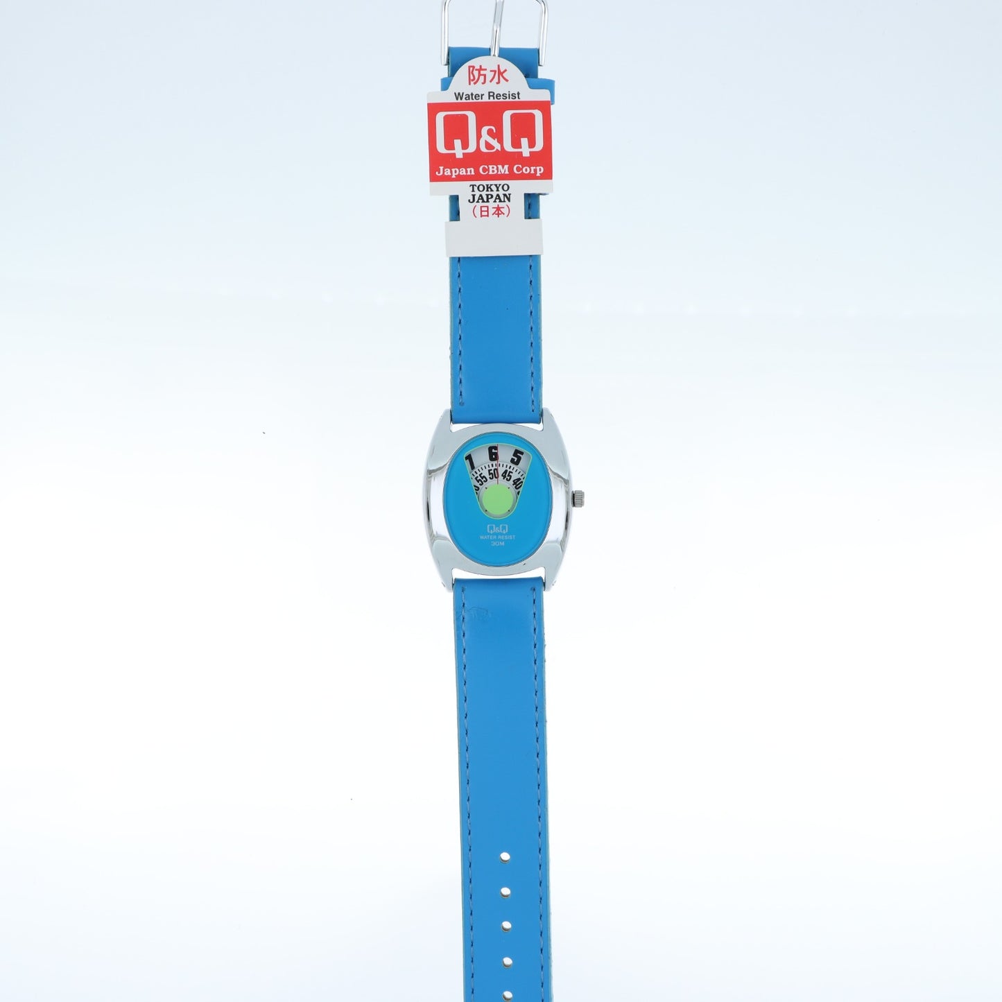 Q&Q Water Resist 30M — Orologio Display a Settore Blu e Giallo