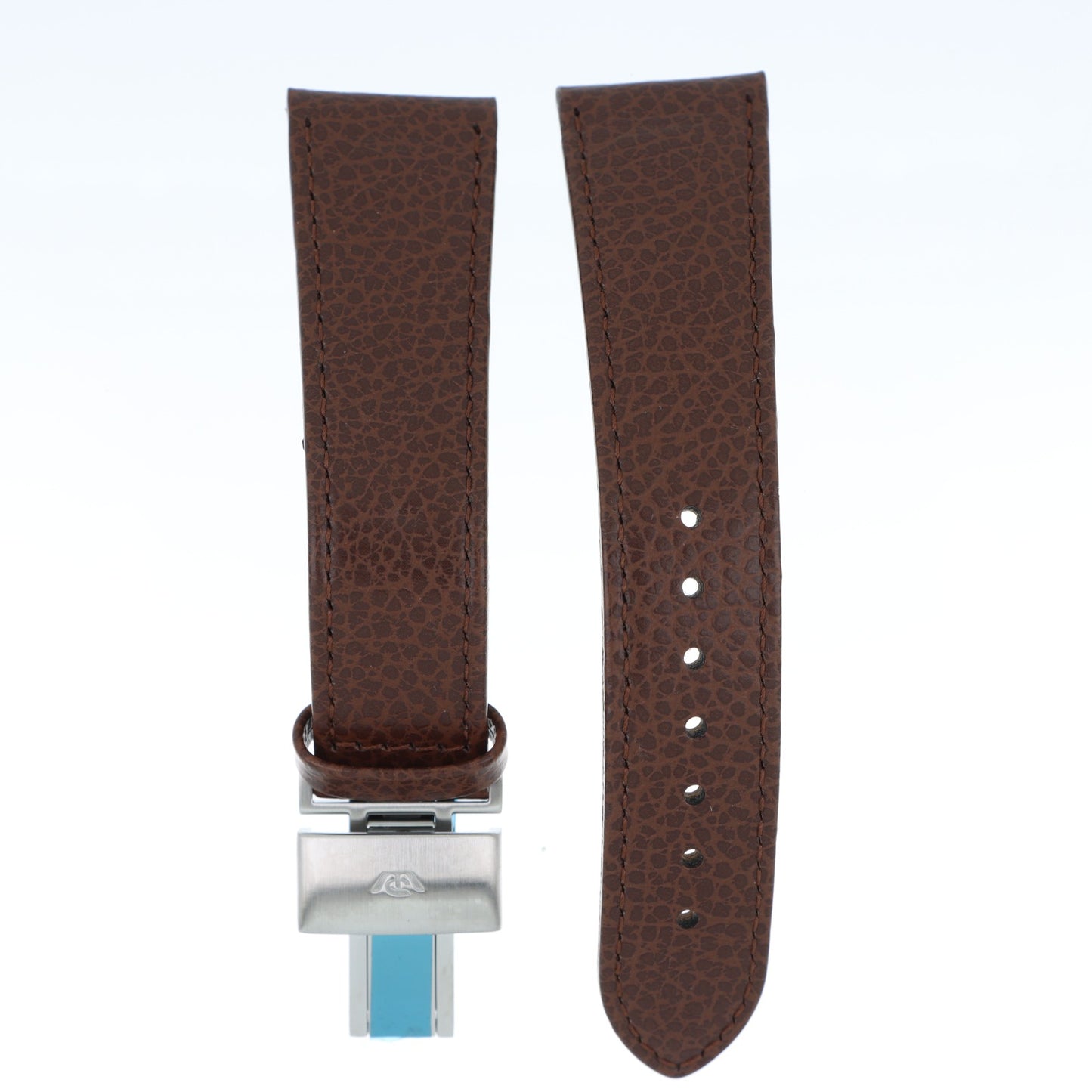Philip Watch – Cinturino Orologio in Pelle Marrone Granulata con Chiusura Deployante