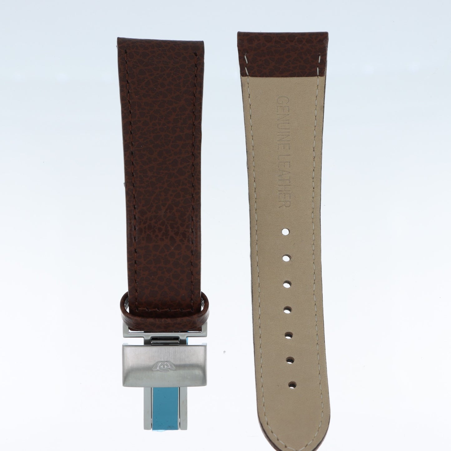 Philip Watch – Cinturino Orologio in Pelle Marrone Granulata con Chiusura Deployante