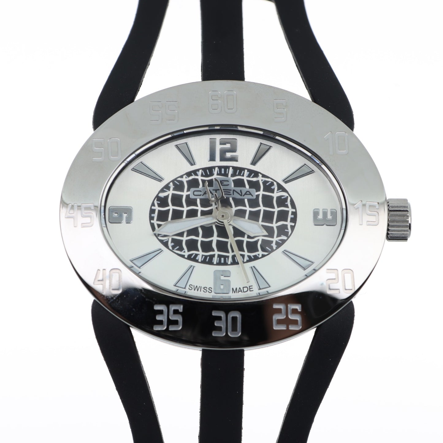 Catena Swiss Made – Orologio Donna Nero con Doppio Cinturino in Silicone