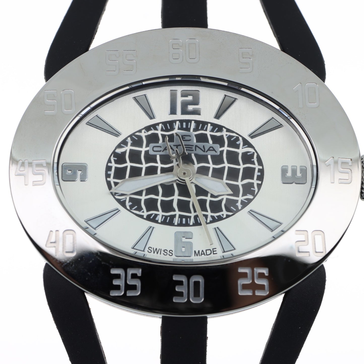 Catena Swiss Made – Orologio Donna Nero con Doppio Cinturino in Silicone