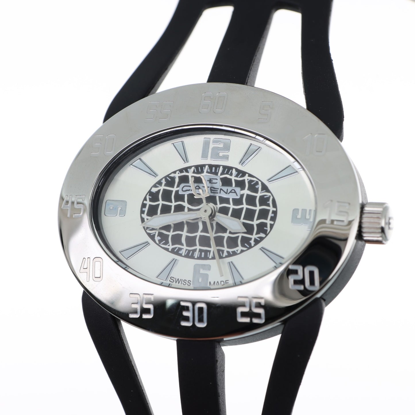 Catena Swiss Made – Orologio Donna Nero con Doppio Cinturino in Silicone
