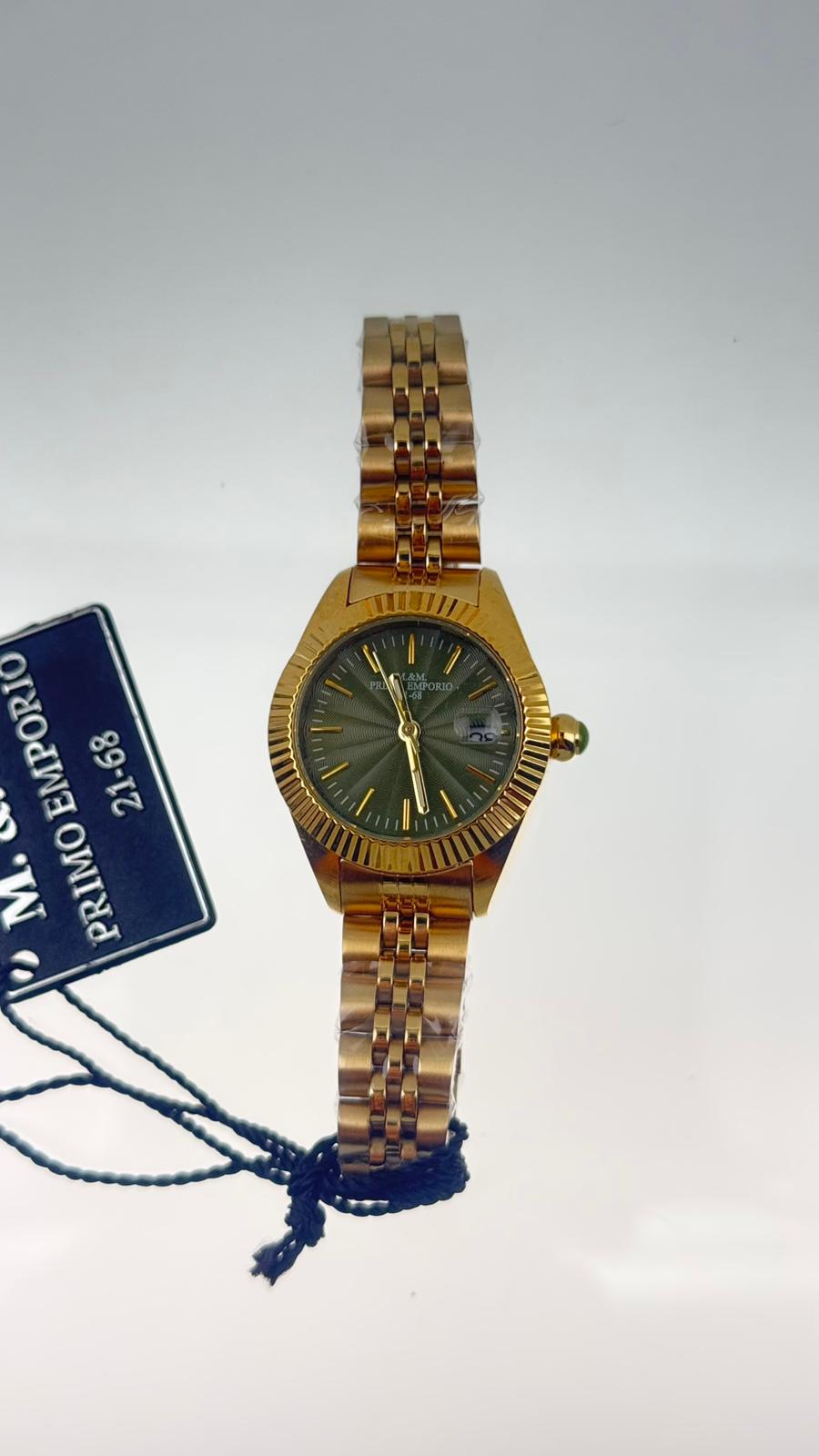 M.&M. Primo Emporio 21-68 – Orologio Donna Full Gold Quadrante Verde Quarzo
