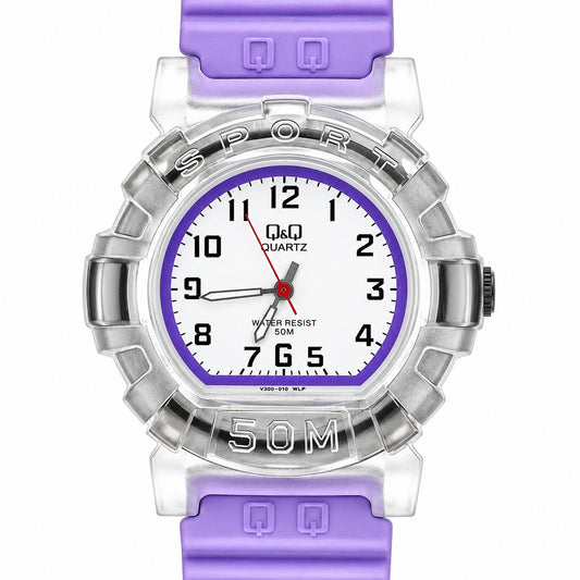 Q&Q Quartz V300-010 Sport – Orologio Subacqueo Lilla 50M Bambini e Ragazze