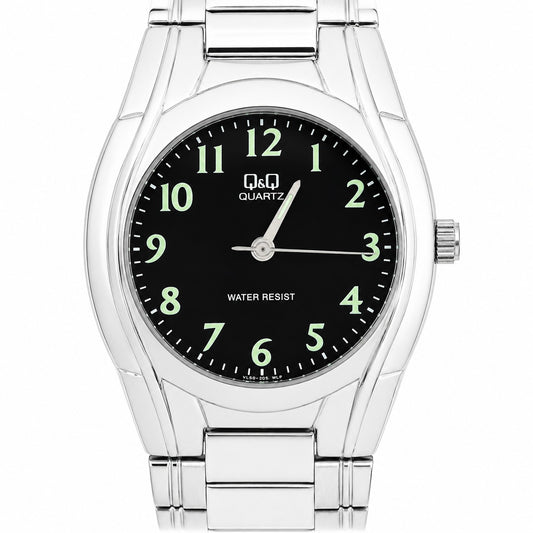 Q&Q Quartz VL50-205 – Orologio Acciaio Silver Quadrante Nero Luminescente