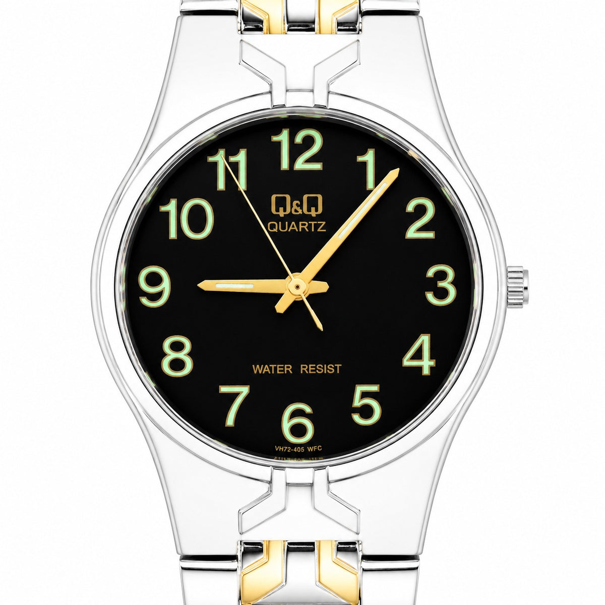 Q&Q Quartz VH72-405 – Orologio Classico Bicolore Quadrante Nero Luminescente