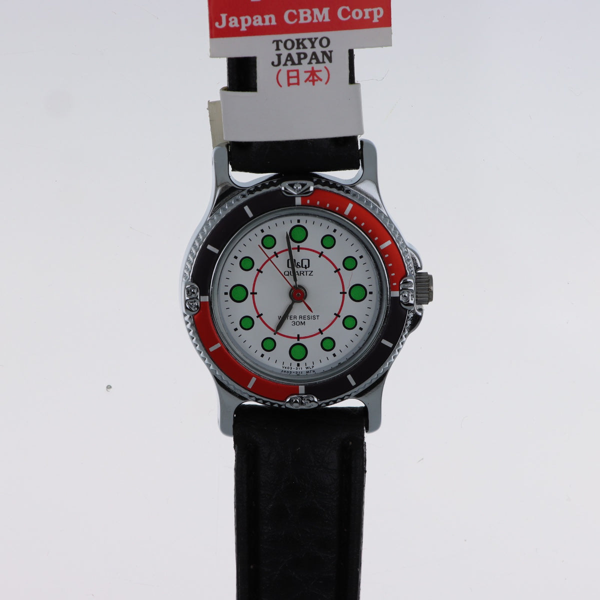 Q&Q Quartz V403-311 – Orologio Sport Diver Lunetta Bicolore Rosso e Nero
