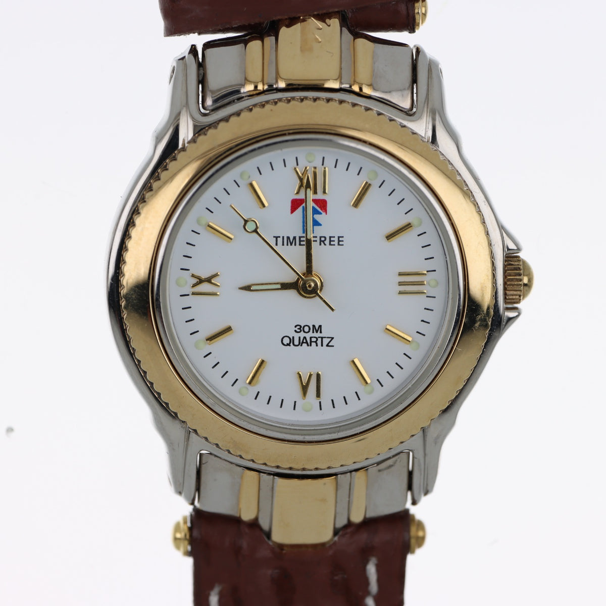 Time Free Quartz – Orologio Classico Bicolore Gold & Silver con Cinturino in Pelle