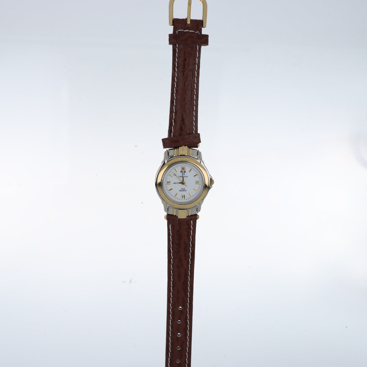 Time Free Quartz – Orologio Classico Bicolore Gold & Silver con Cinturino in Pelle