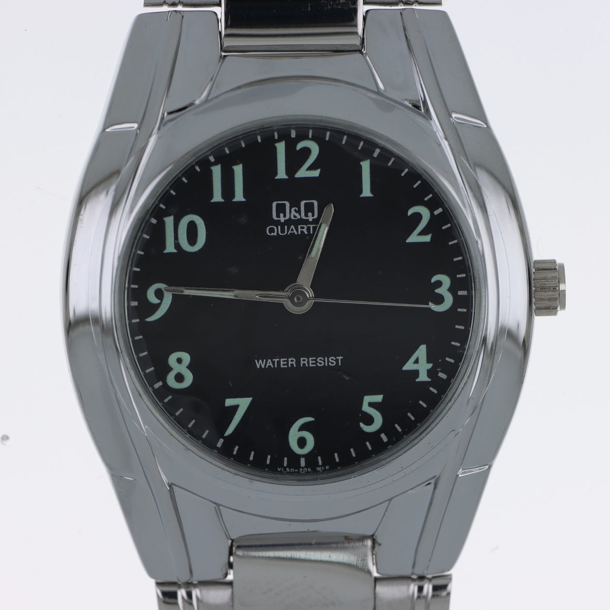 Q&Q Quartz VL50-205 – Orologio Acciaio Silver Quadrante Nero Luminescente