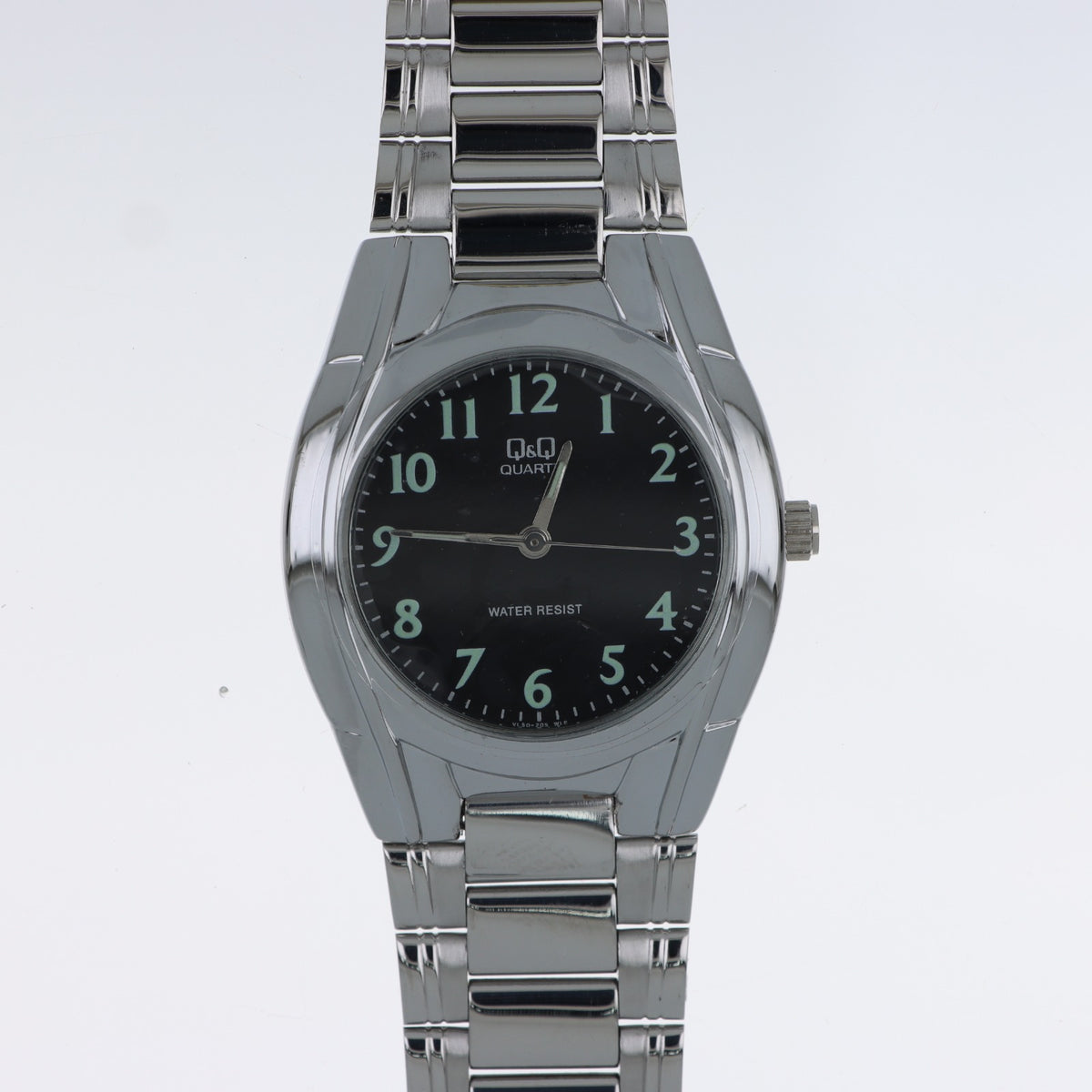 Q&Q Quartz VL50-205 – Orologio Acciaio Silver Quadrante Nero Luminescente