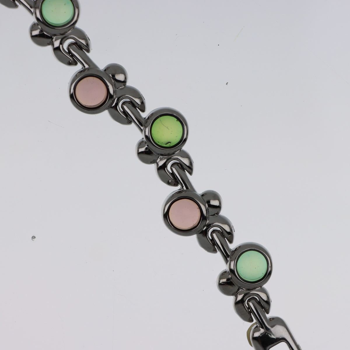 Q&Q Quartz GC57-215 – Orologio Donna Bracciale Cabochon Colorati e Cuori