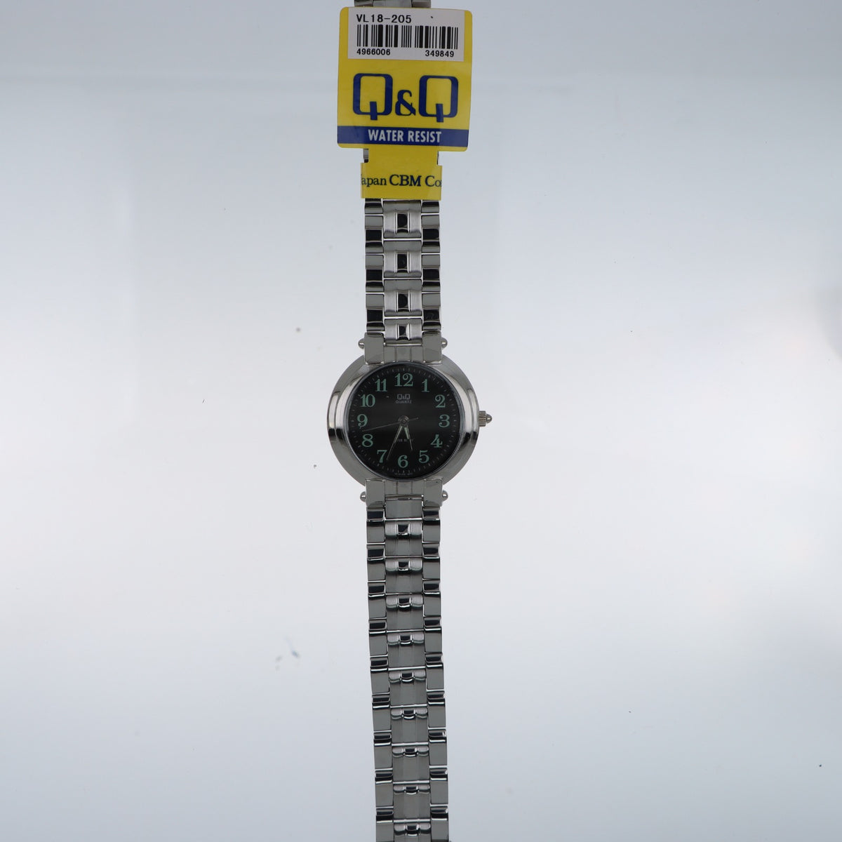 Q&Q Quartz VL18-205 – Orologio Uomo Acciaio Silver Quadrante Nero Full Luminescente