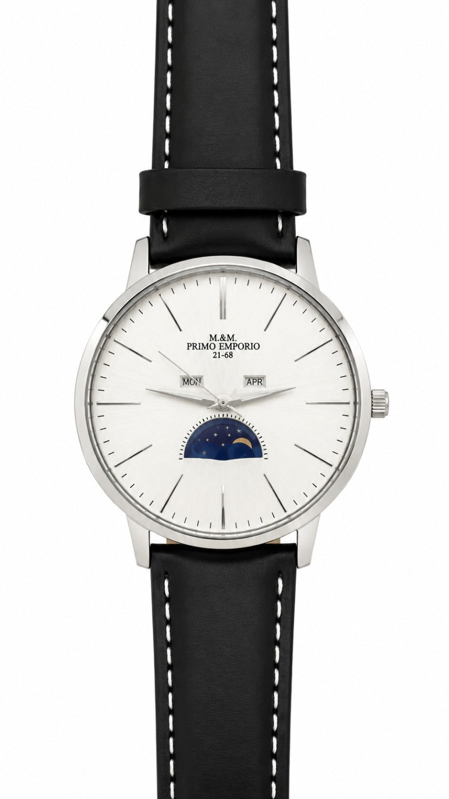 M&M Primo Emporio 21-68 – Orologio Fasi Lunari Quadrante Bianco Silver